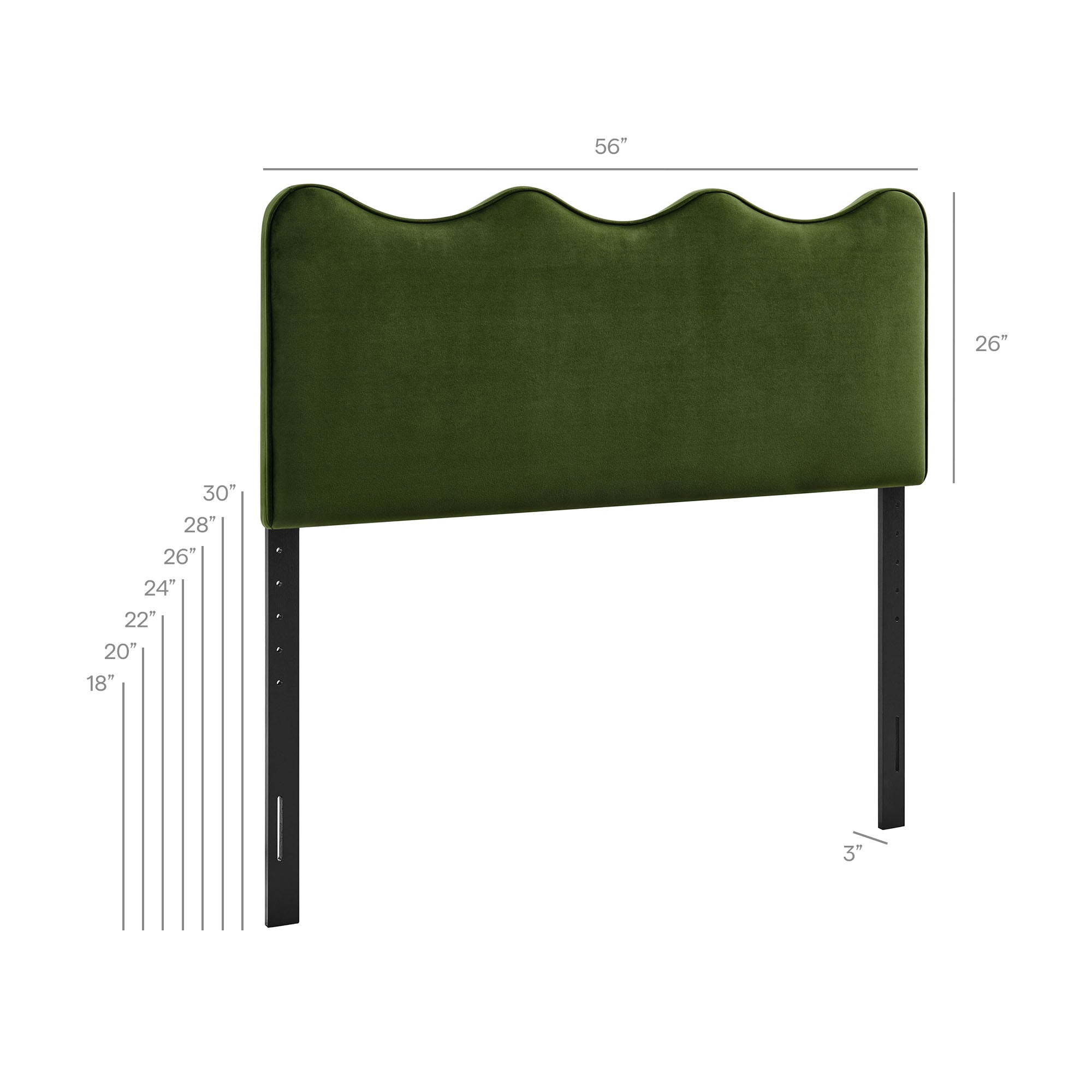Modway MOD-7291 Athena Stain-Resistant Performance Velvet Full Size Headboard