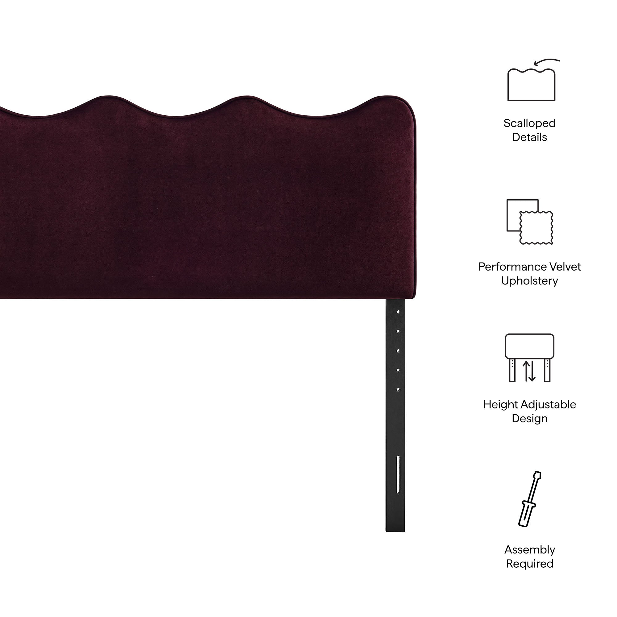 Modway MOD-7291 Athena Stain-Resistant Performance Velvet Full Size Headboard