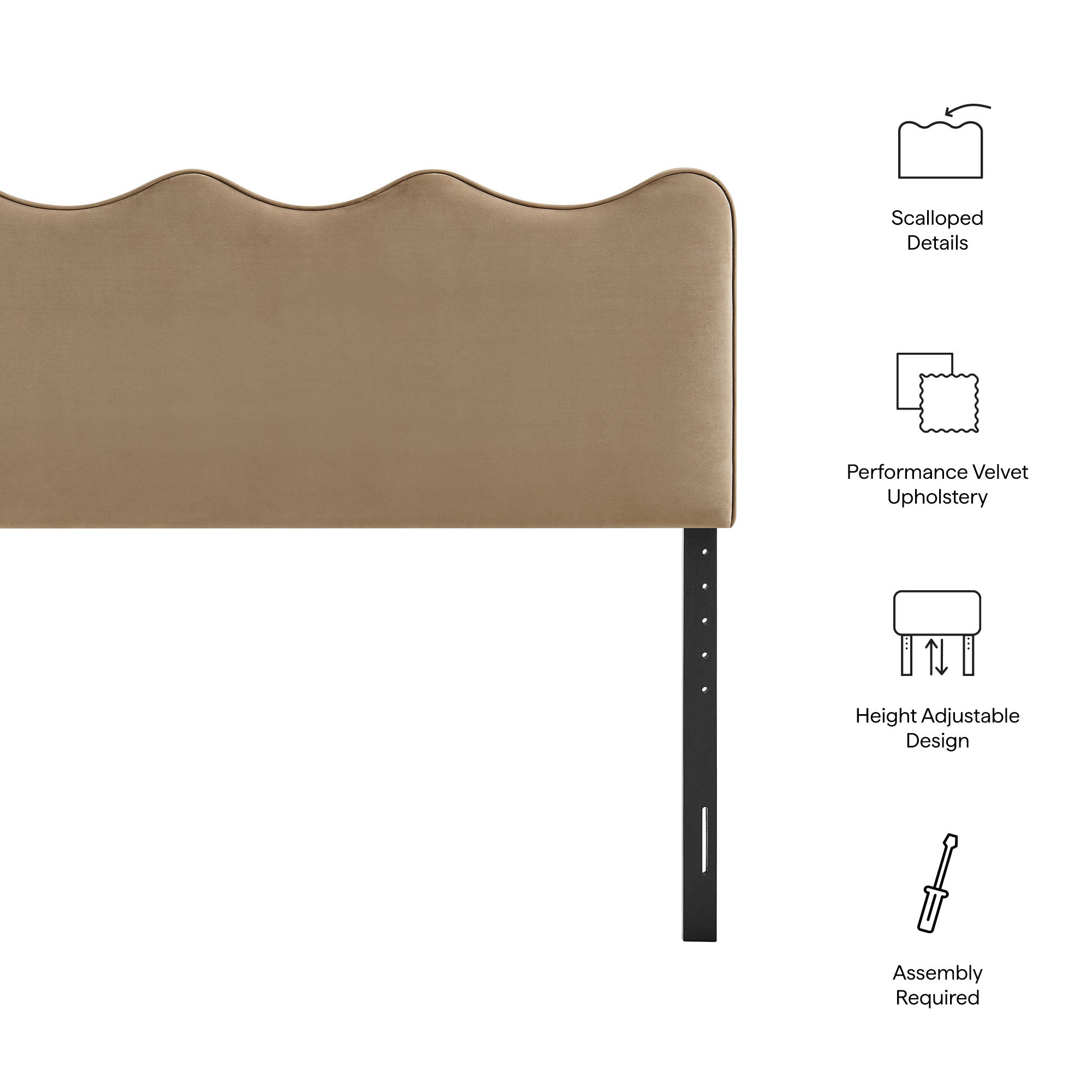 Modway MOD-7291 Athena Stain-Resistant Performance Velvet Full Size Headboard