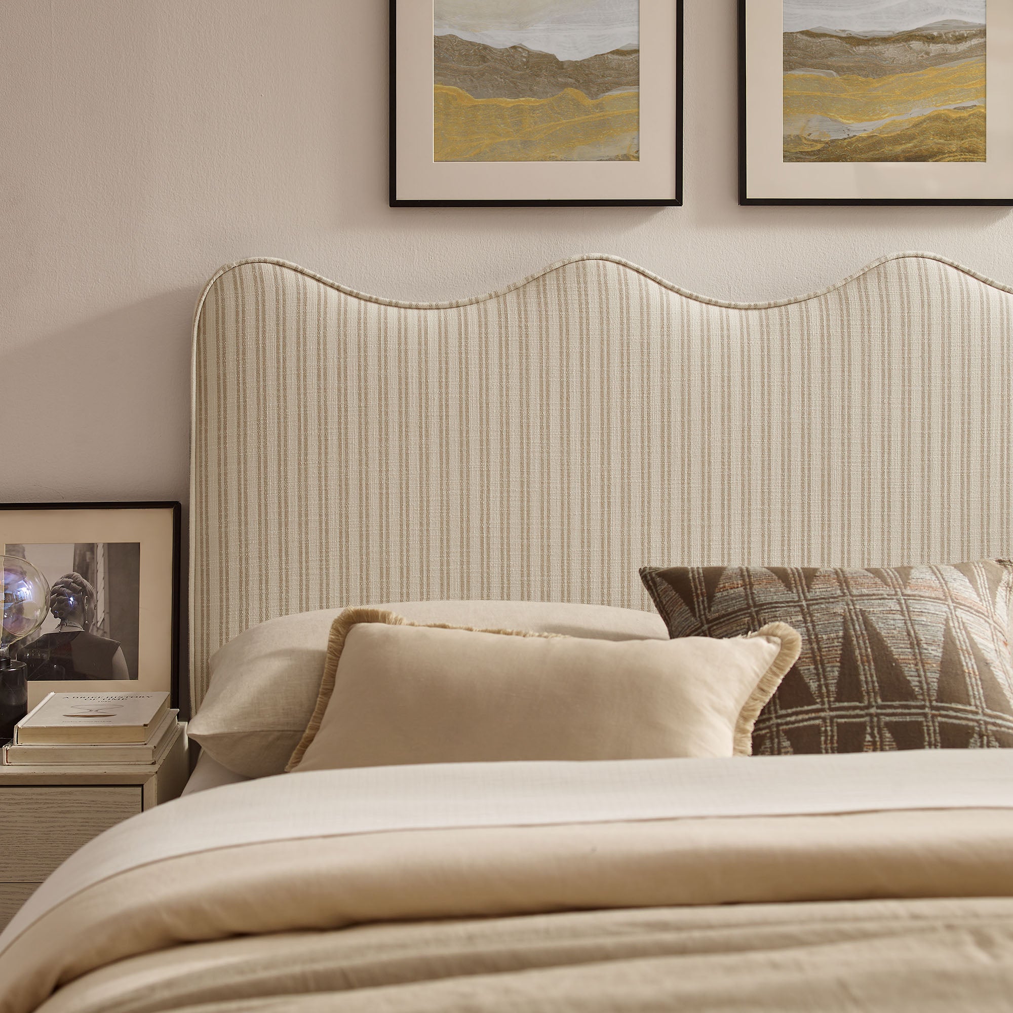 Modway MOD-7292 Athena Striped Fabric Upholstered Full Size Headboard