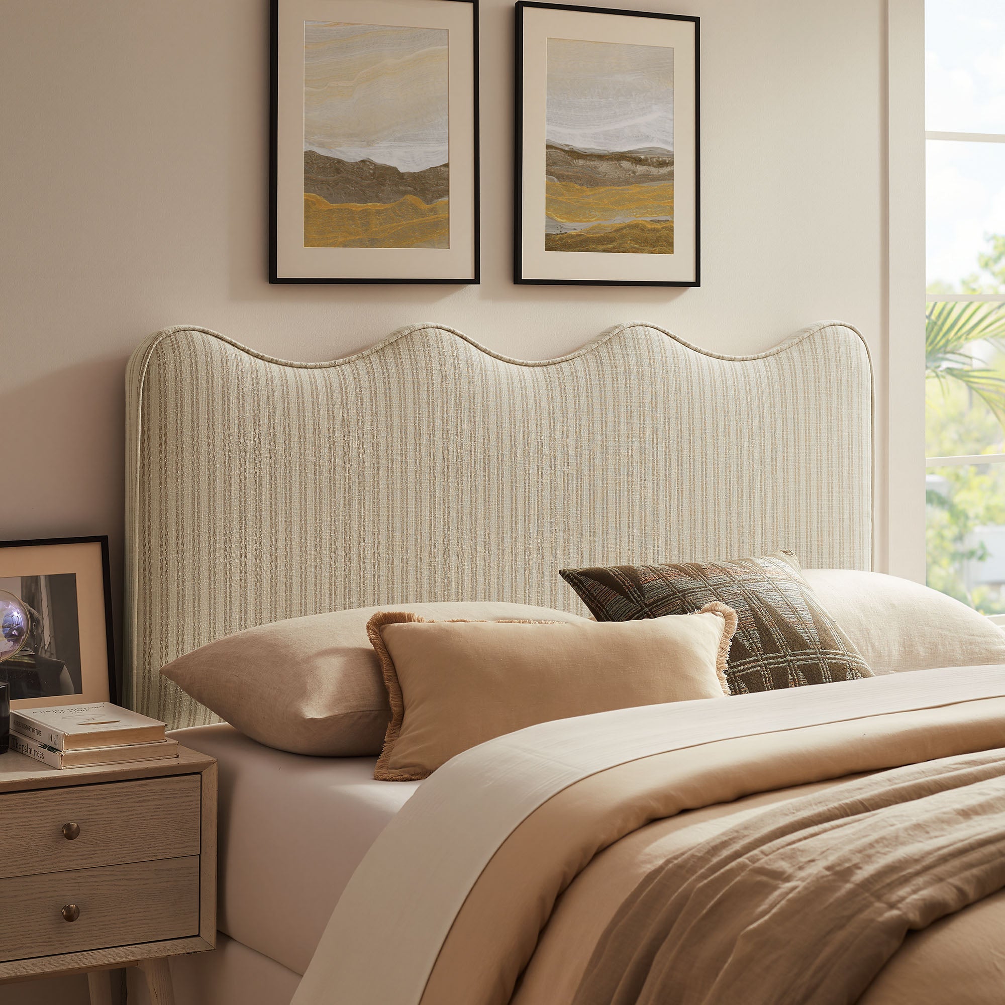 Modway MOD-7292 Athena Striped Fabric Upholstered Full Size Headboard