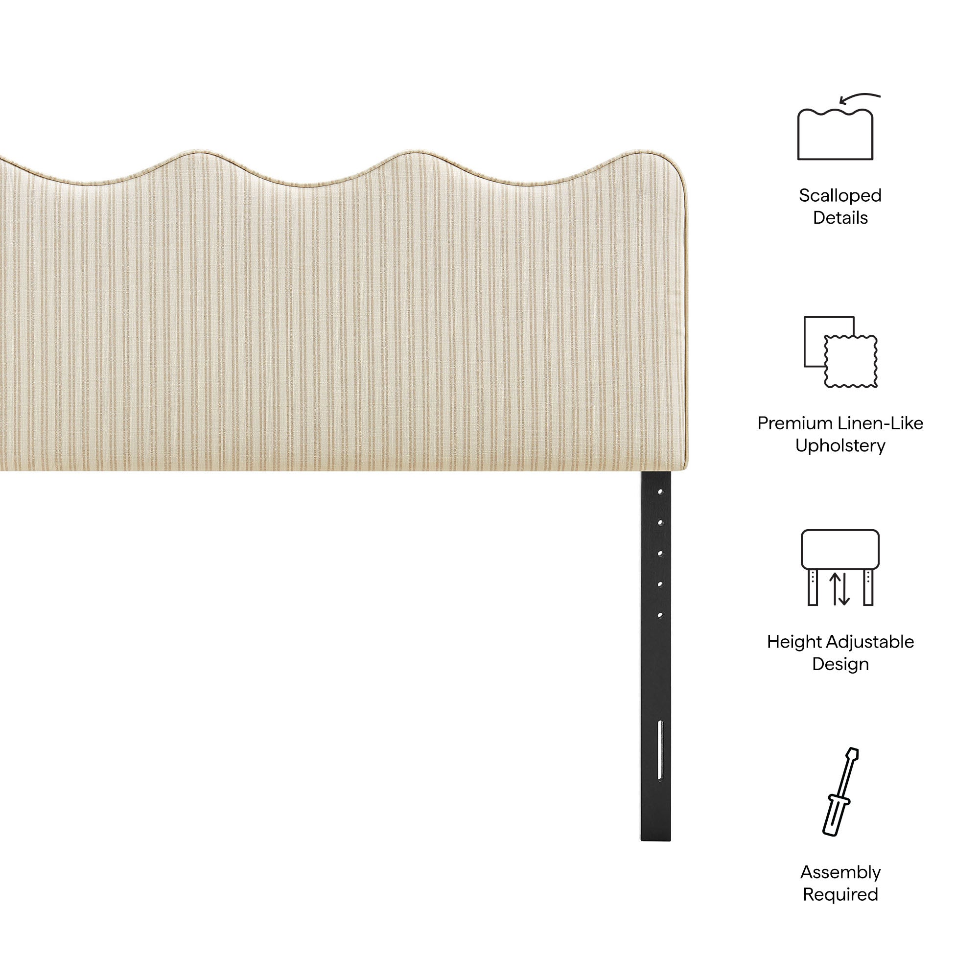 Modway MOD-7292 Athena Striped Fabric Upholstered Full Size Headboard