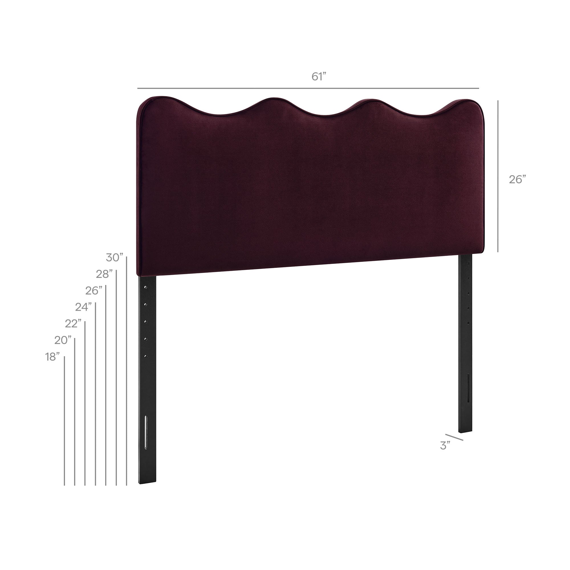 Modway MOD-7293 Athena Stain-Resistant Performance Velvet Queen Size Headboard