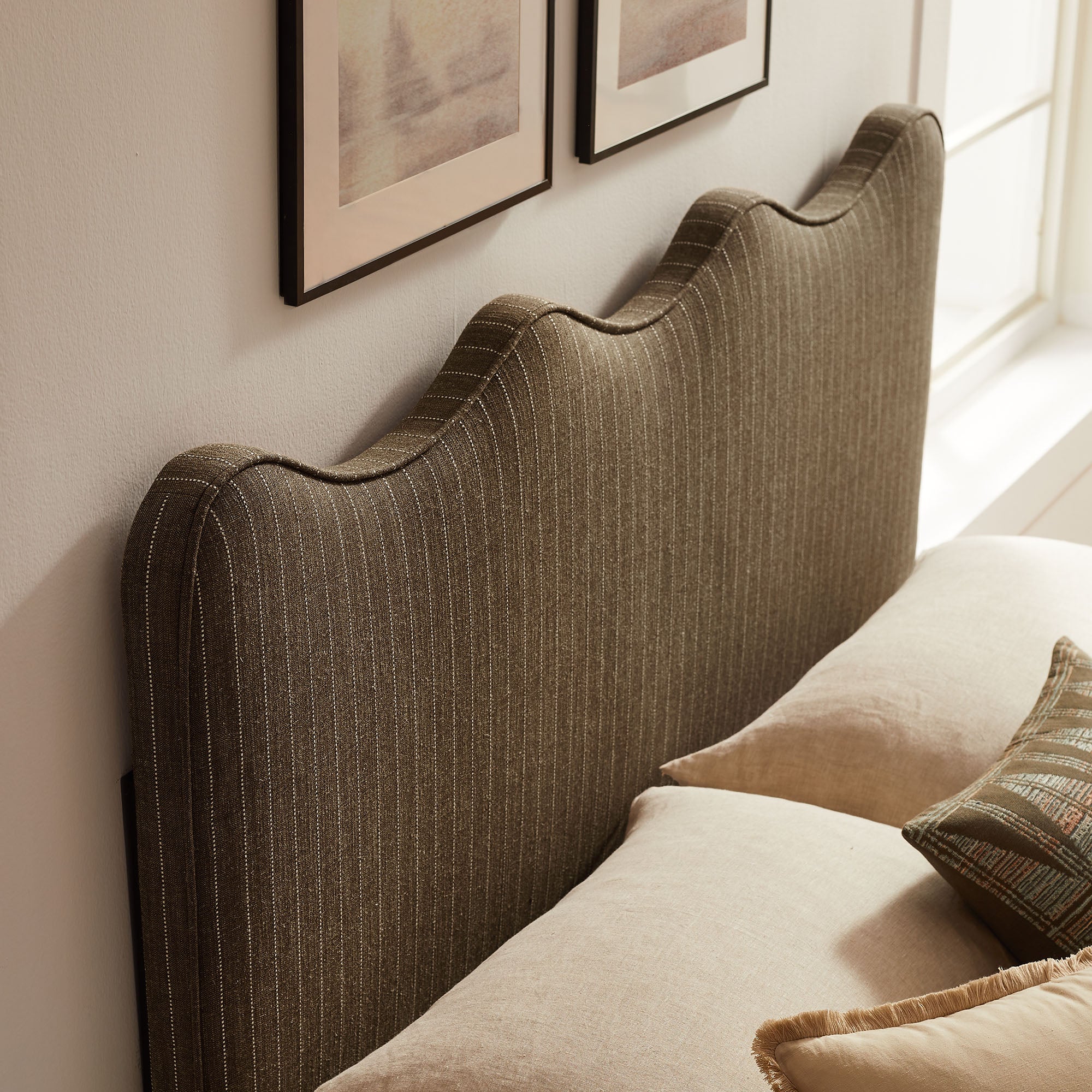 Modway MOD-7294 Athena Striped Fabric Upholstered Queen Size Headboard