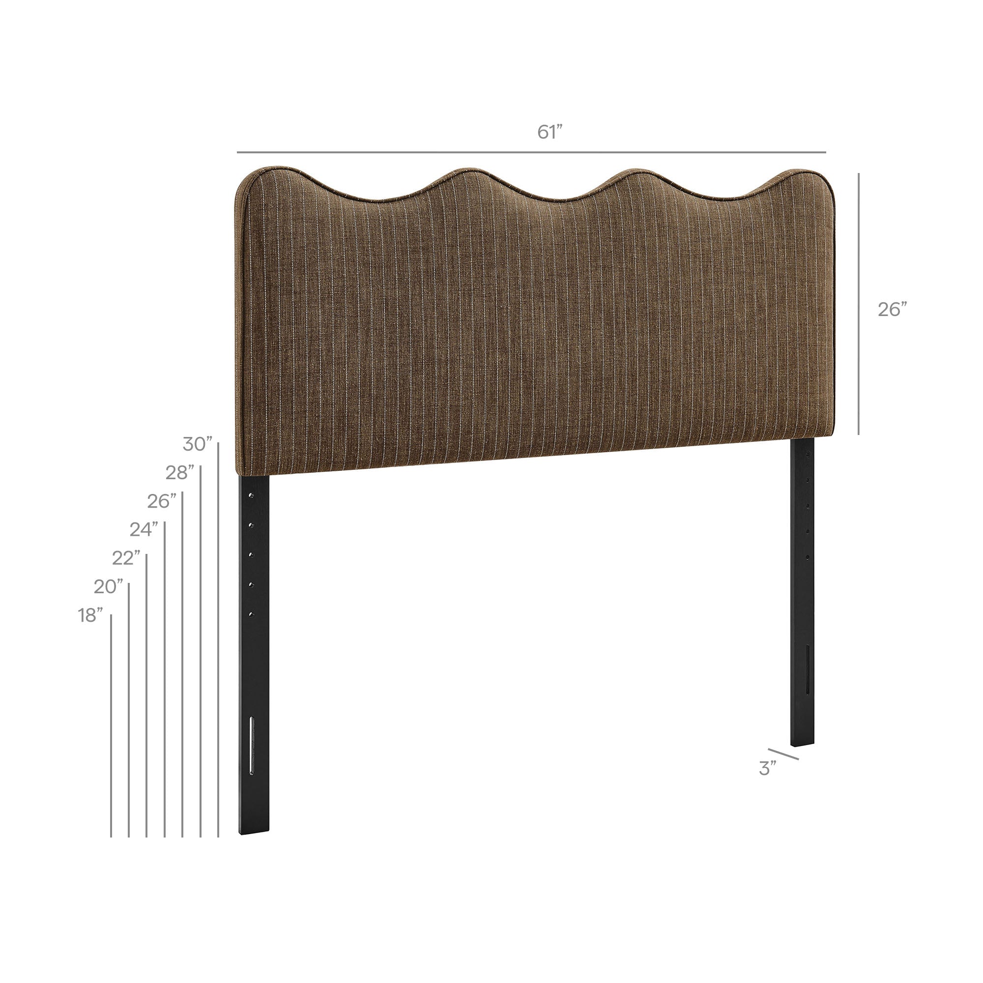 Modway MOD-7294 Athena Striped Fabric Upholstered Queen Size Headboard