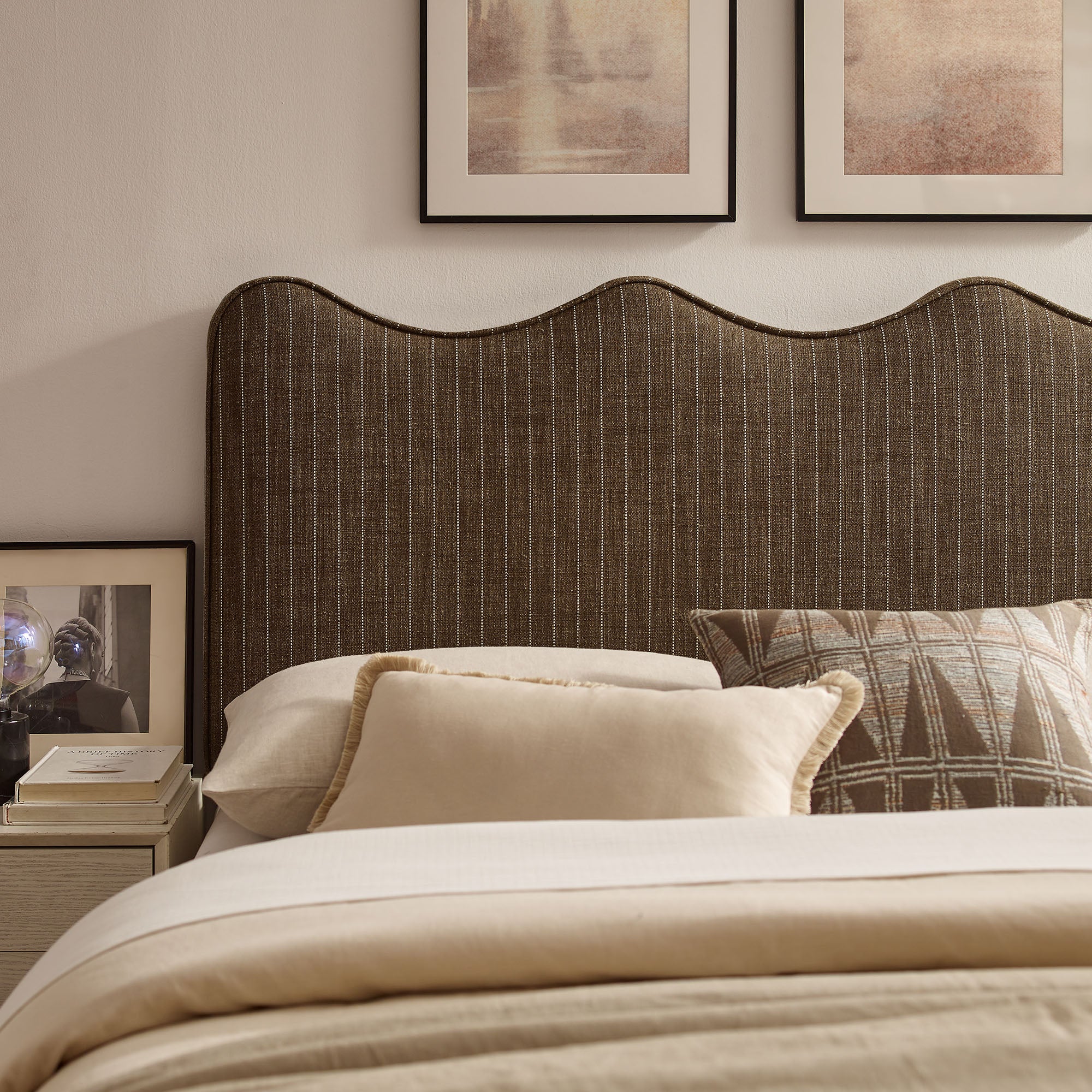 Modway MOD-7296 Athena Striped Fabric Upholstered King Size Headboard