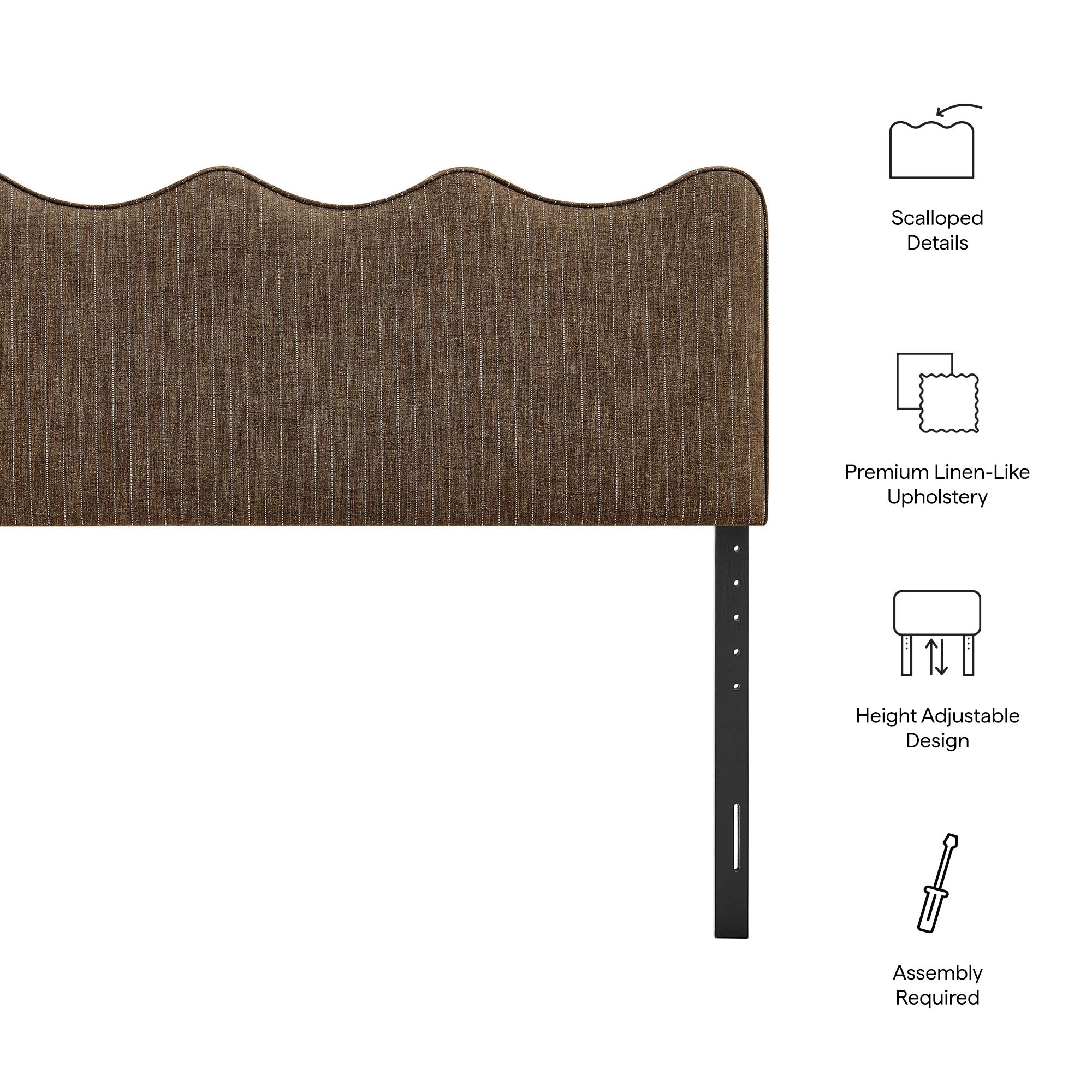 Modway MOD-7296 Athena Striped Fabric Upholstered King Size Headboard