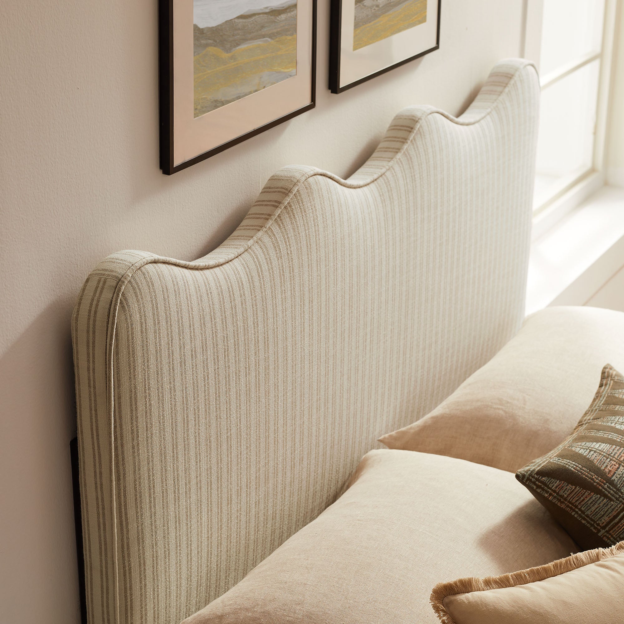 Modway MOD-7296 Athena Striped Fabric Upholstered King Size Headboard