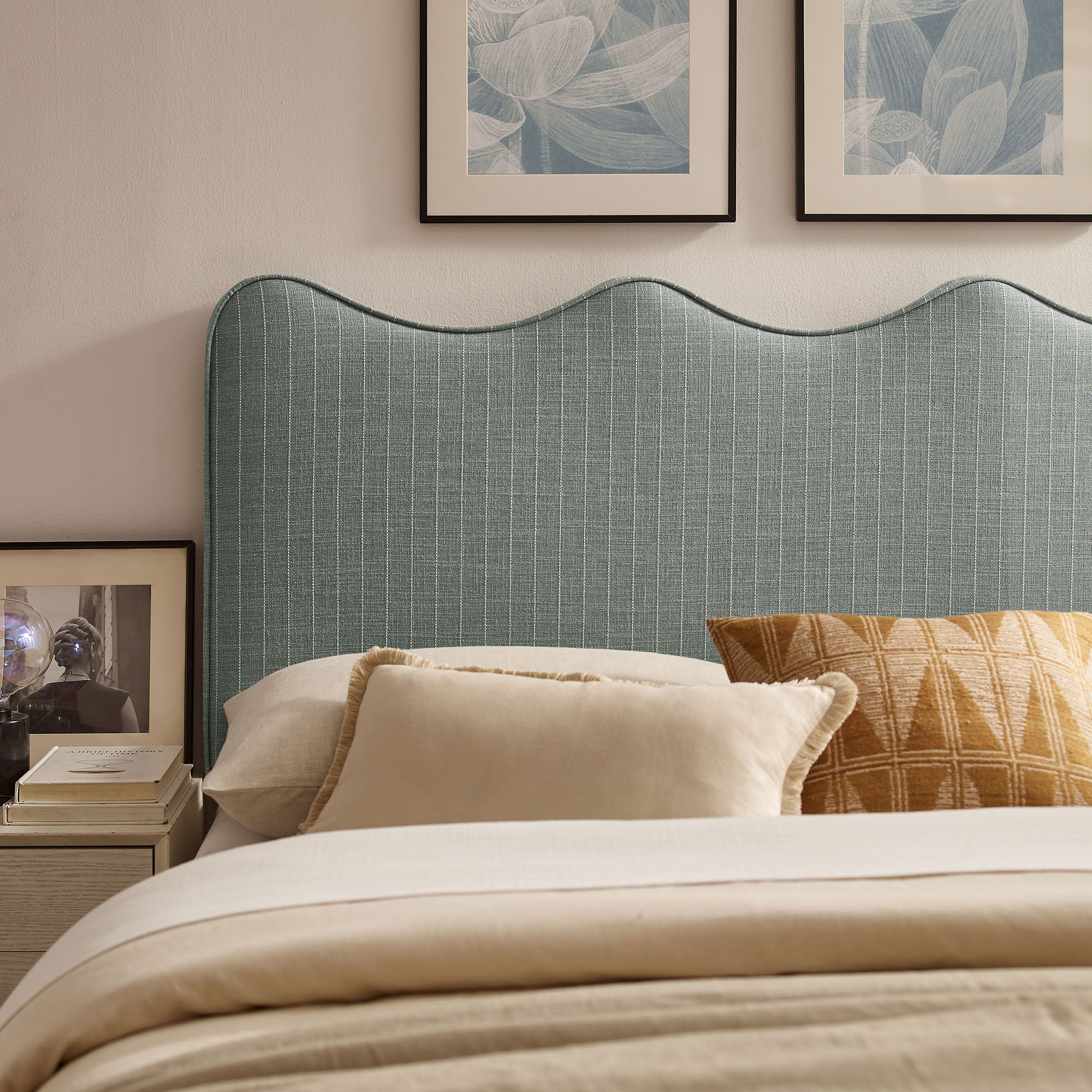 Modway MOD-7296 Athena Striped Fabric Upholstered King Size Headboard