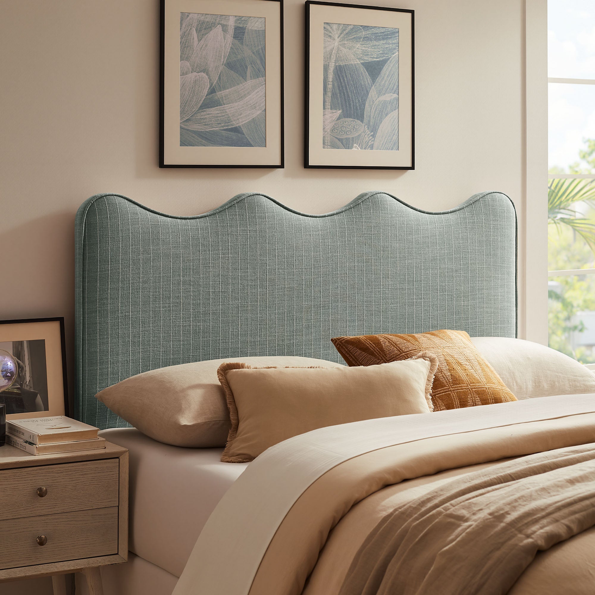 Modway MOD-7296 Athena Striped Fabric Upholstered King Size Headboard