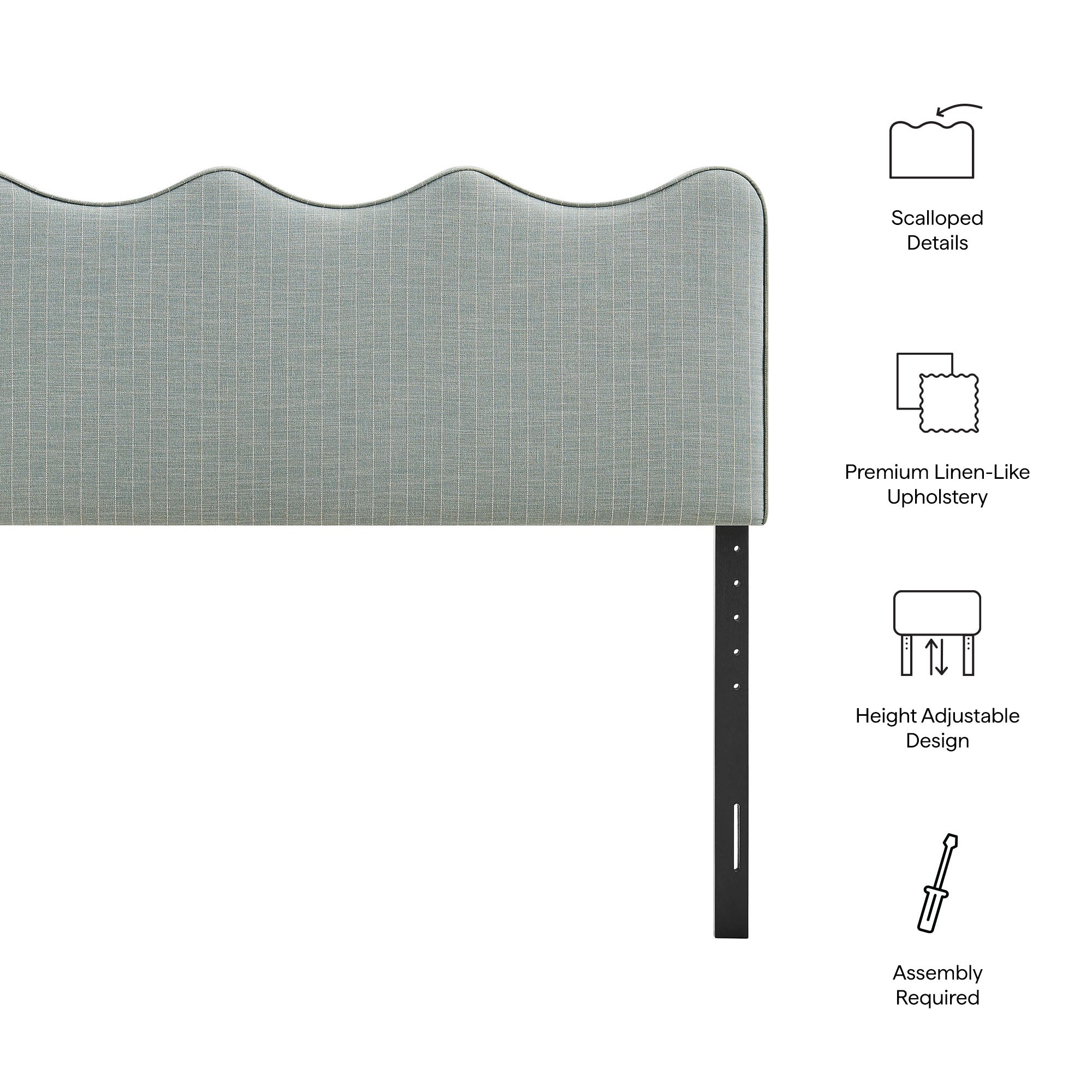 Modway MOD-7296 Athena Striped Fabric Upholstered King Size Headboard