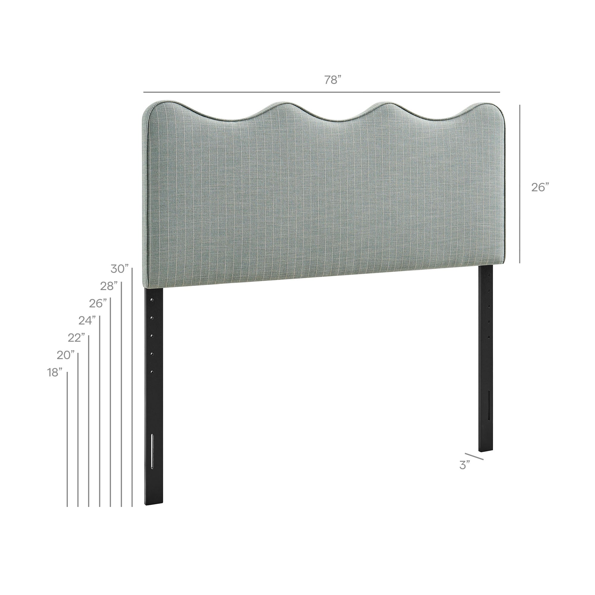 Modway MOD-7296 Athena Striped Fabric Upholstered King Size Headboard