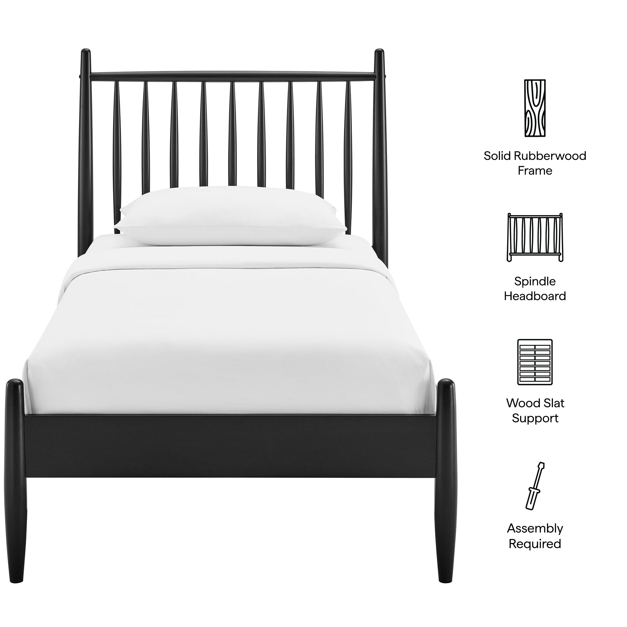 Modway MOD-7301 Zane Twin Size Spindle Bed Frame