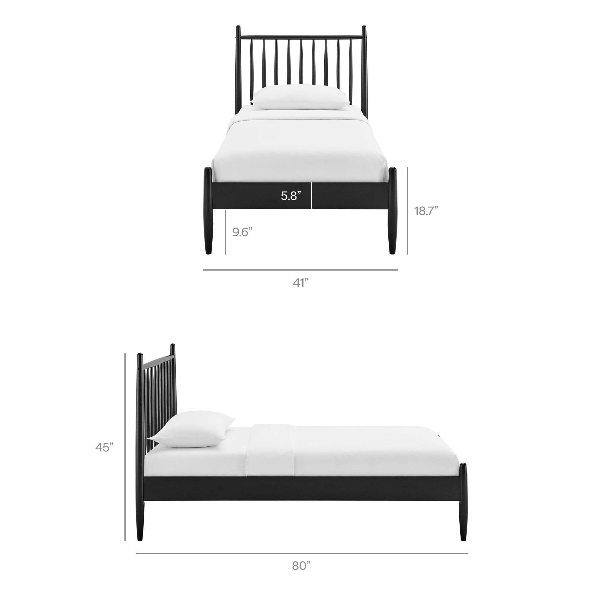 Modway Zane Twin Size Spindle Bed Frame