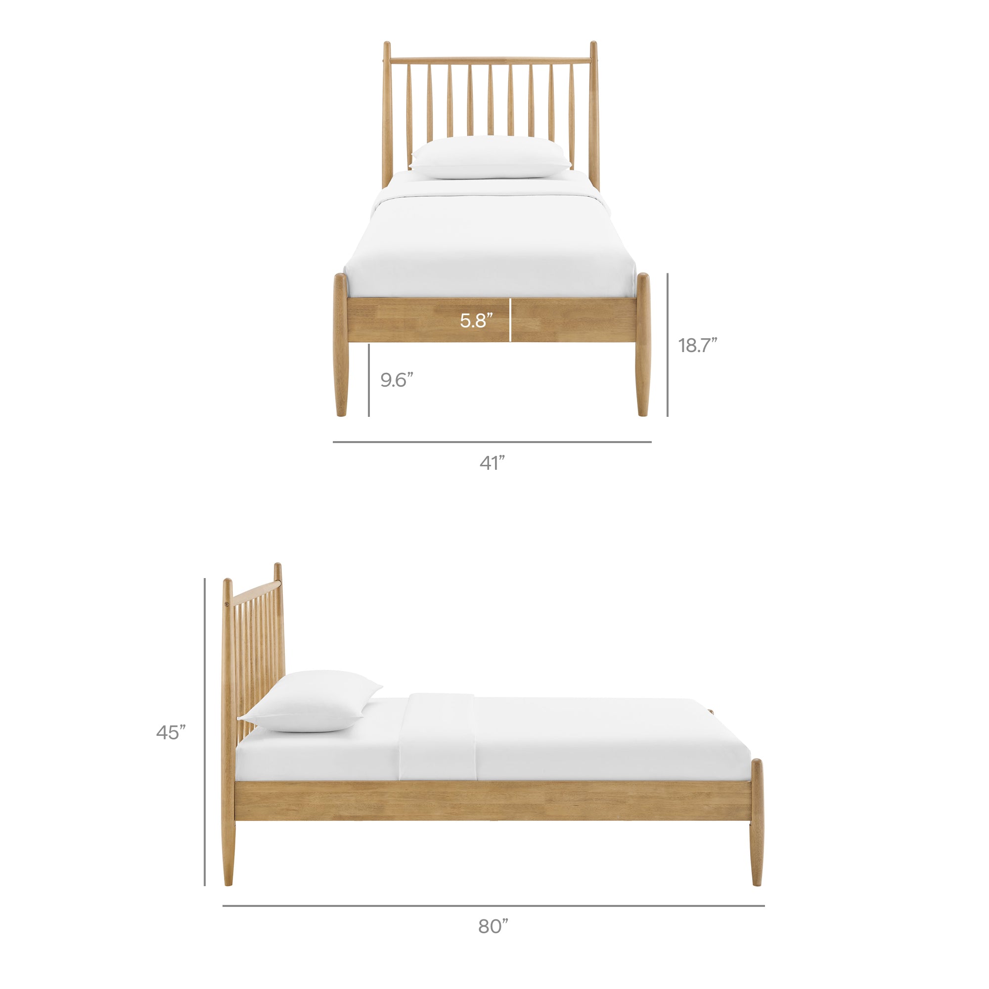 Modway MOD-7301 Zane Twin Size Spindle Bed Frame
