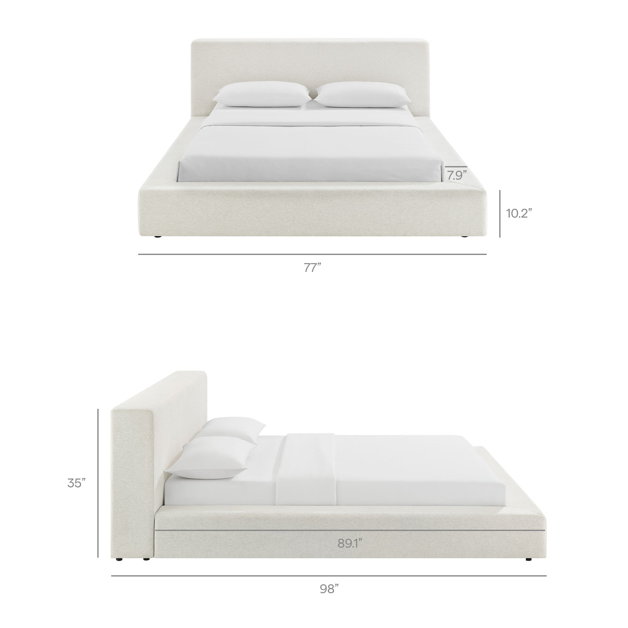 Modway Luma Chenille Upholstered Queen Platform Bed Frame