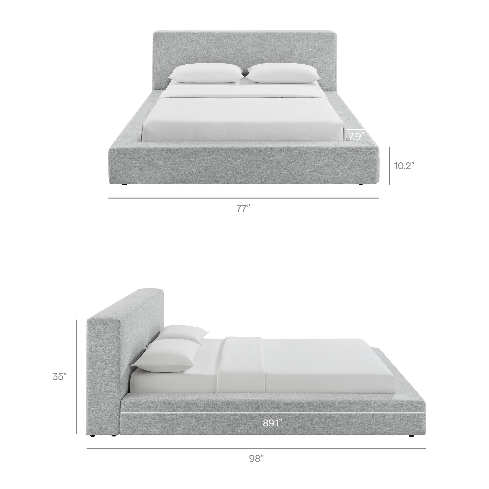 Modway MOD-7305 Luma Chenille Upholstered Queen Platform Bed Frame