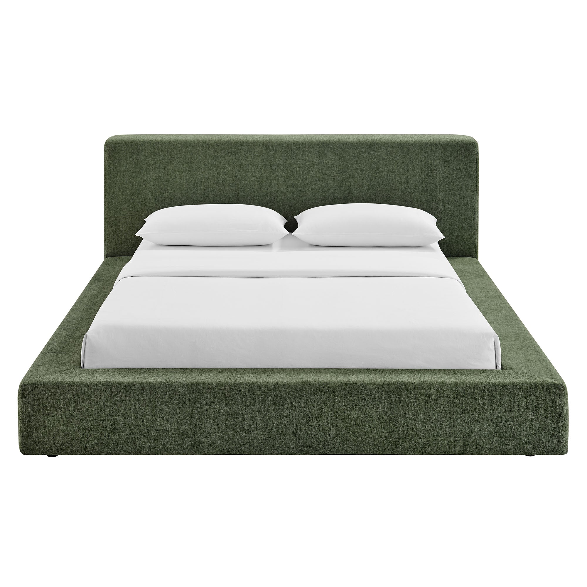 Modway MOD-7307 Luma Chenille Upholstered Queen Platform Bed Frame