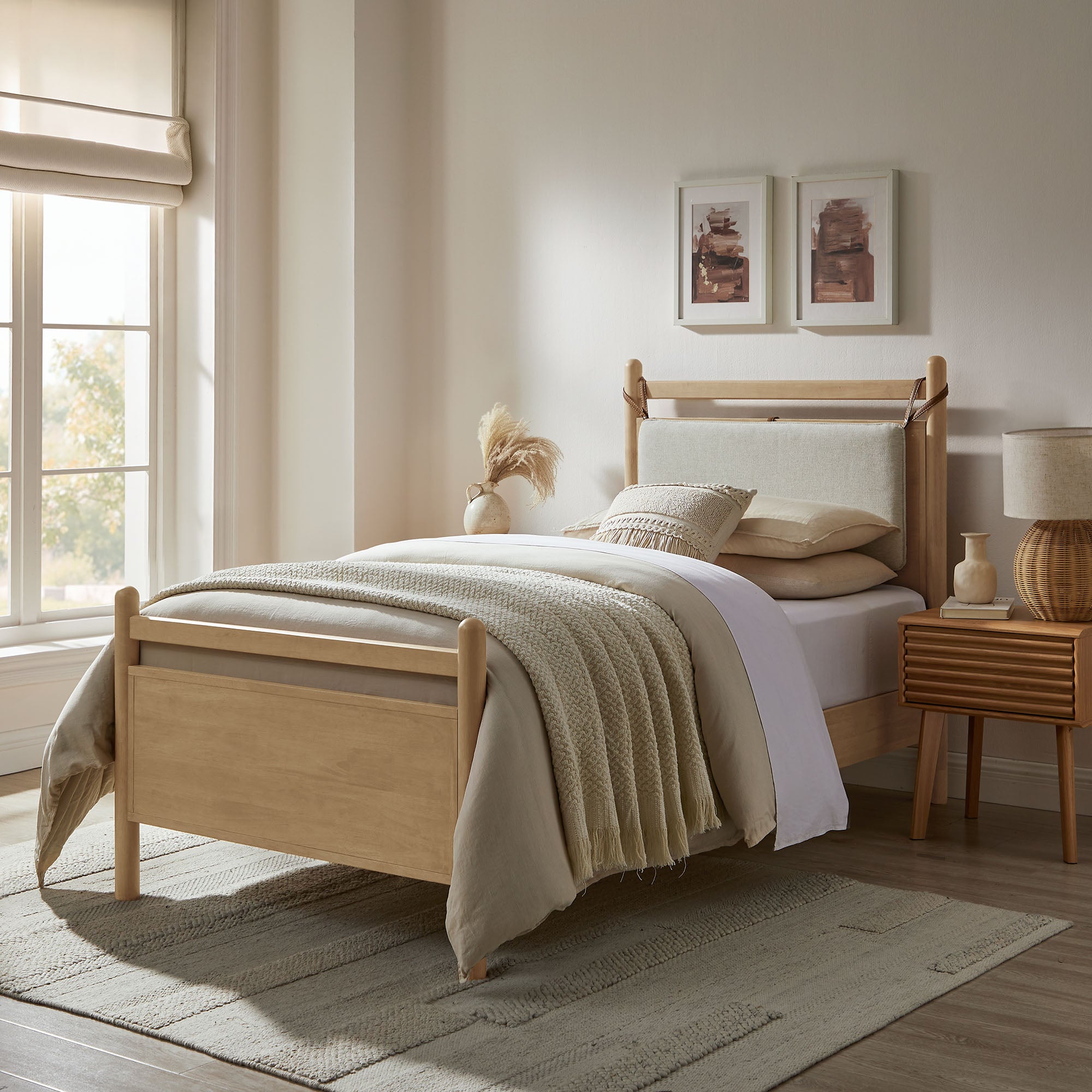 Modway MOD-7309 Leni Twin Size Wood Platform Bed Frame