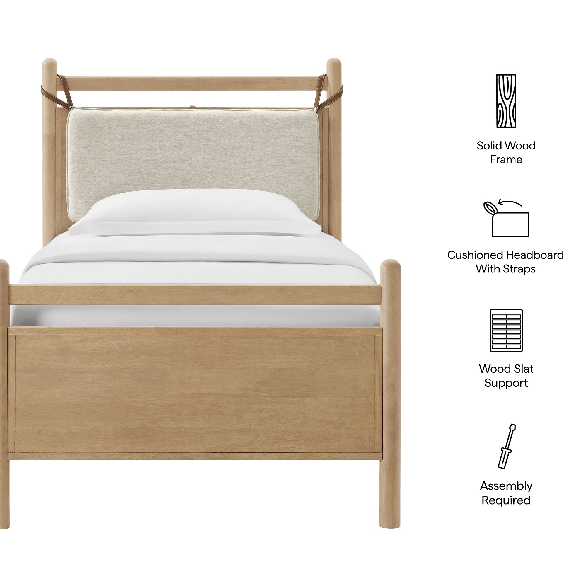Modway MOD-7309 Leni Twin Size Wood Platform Bed Frame