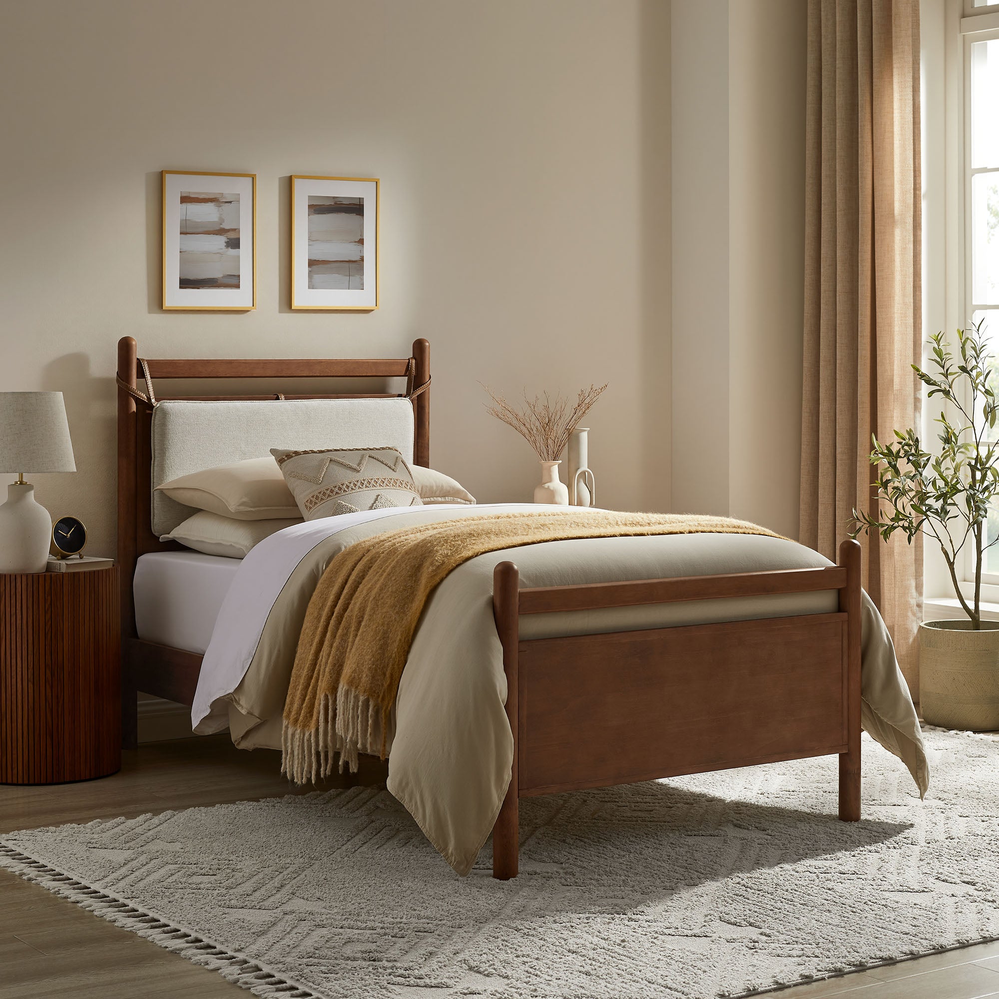 Modway MOD-7309 Leni Twin Size Wood Platform Bed Frame