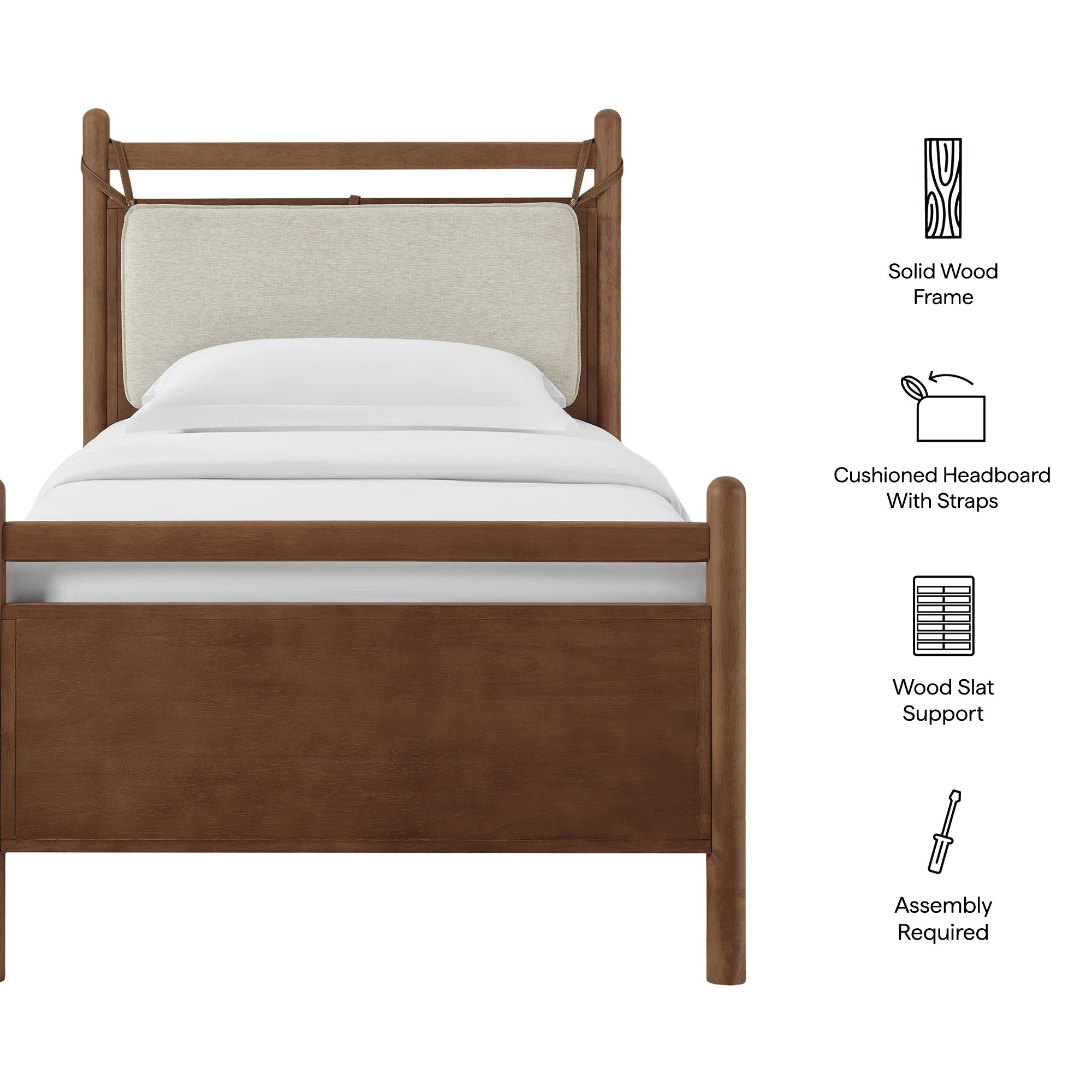 Modway MOD-7309 Leni Twin Size Wood Platform Bed Frame