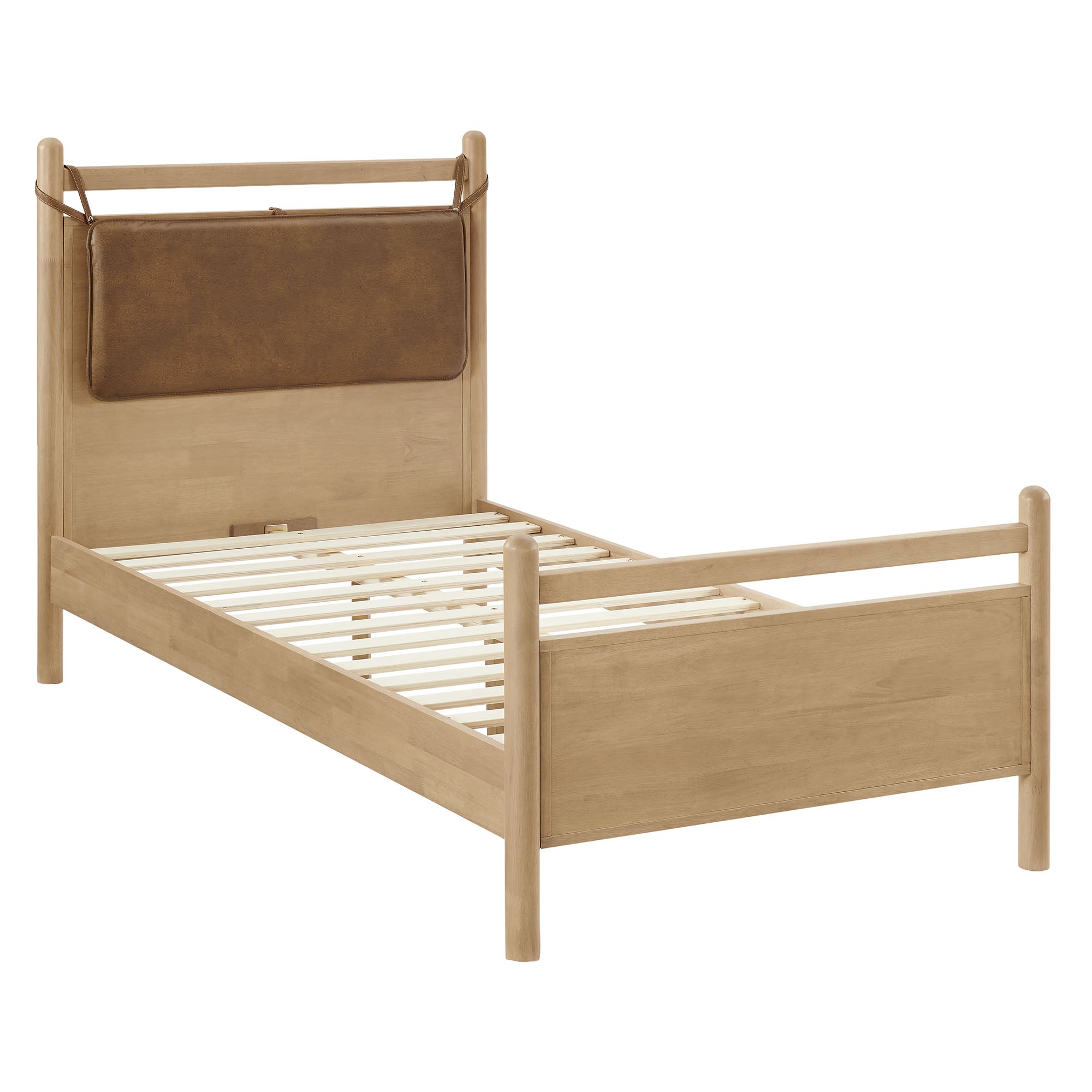 Modway MOD-7310 Leni Twin Size Vegan Leather and Wood Platform Bed Frame