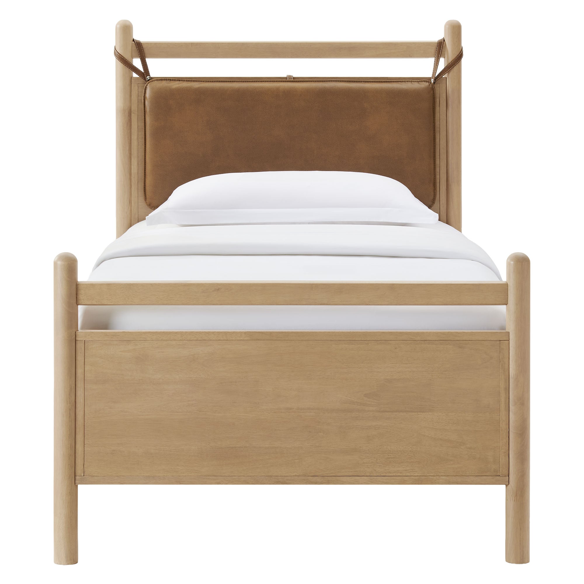 Modway MOD-7310 Leni Twin Size Vegan Leather and Wood Platform Bed Frame
