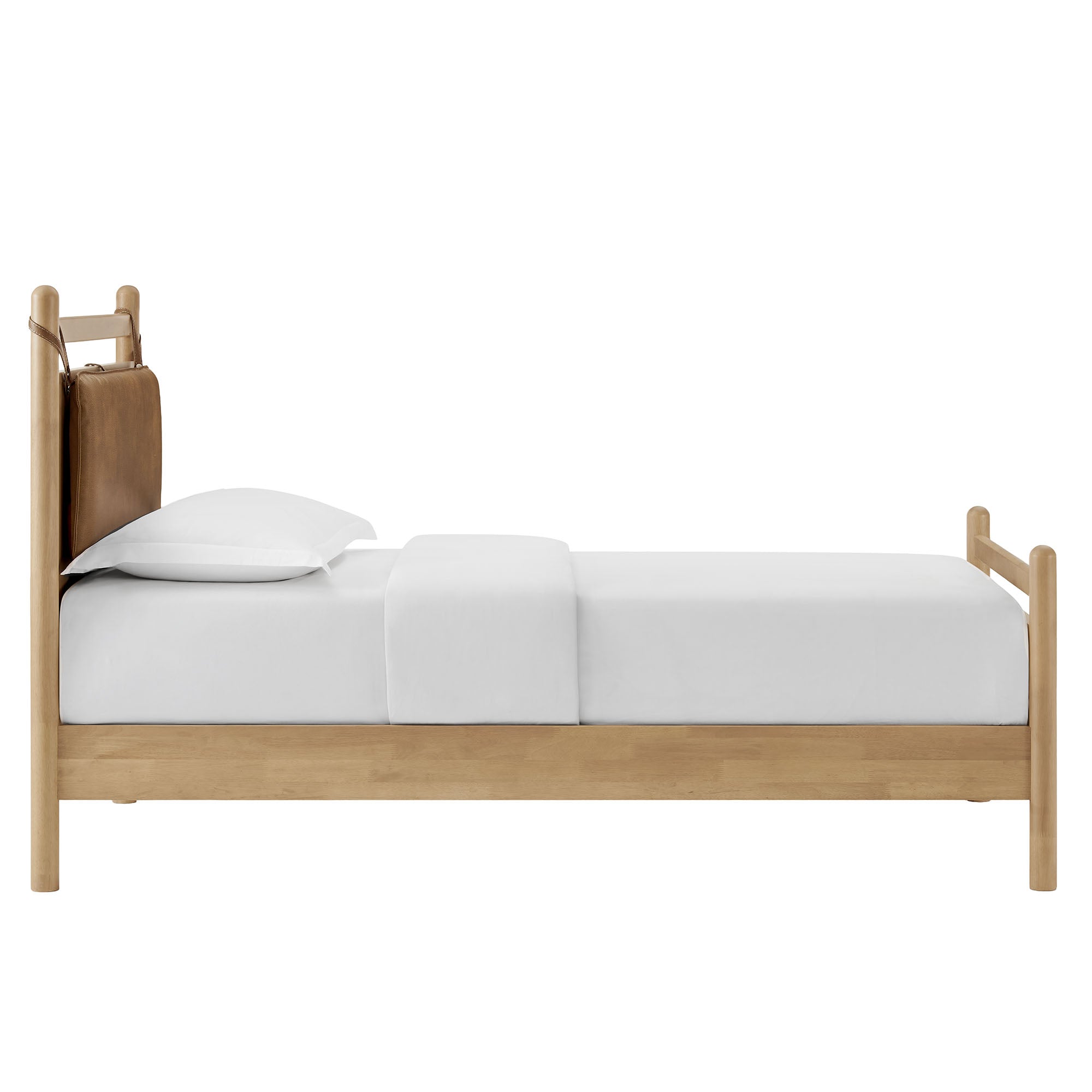 Modway MOD-7310 Leni Twin Size Vegan Leather and Wood Platform Bed Frame
