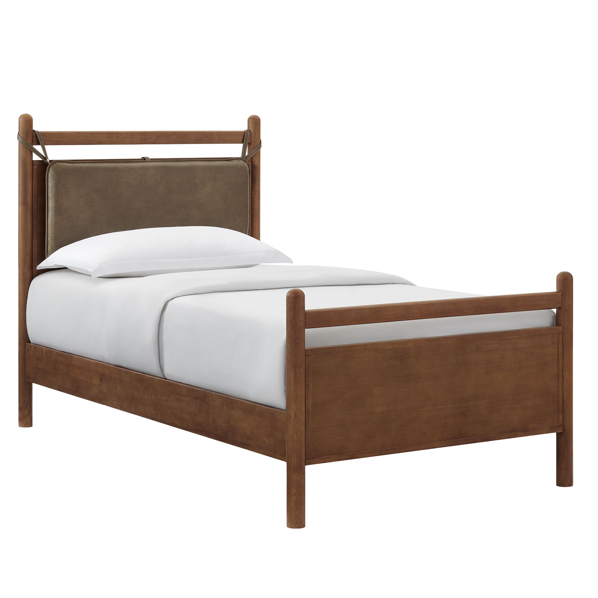 Modway MOD-7310 Leni Twin Size Vegan Leather and Wood Platform Bed Frame
