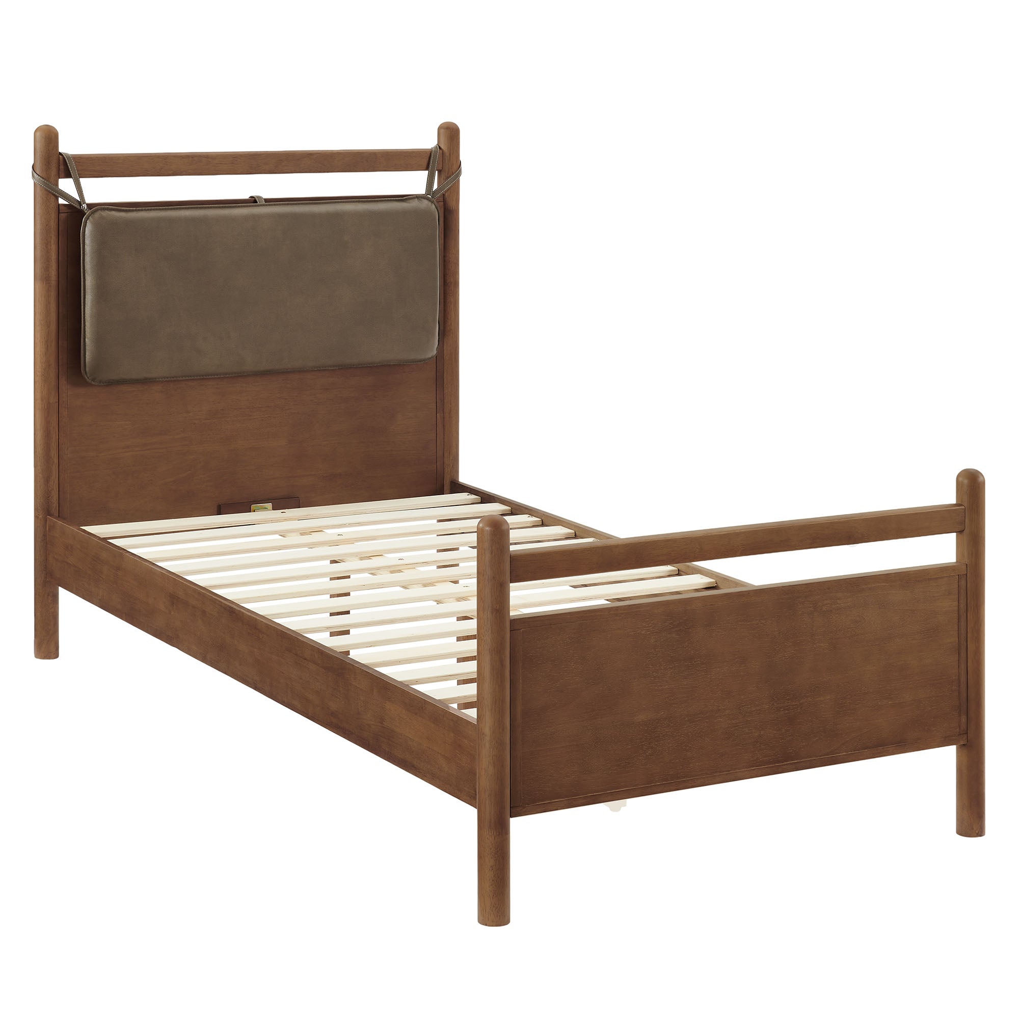 Modway MOD-7310 Leni Twin Size Vegan Leather and Wood Platform Bed Frame