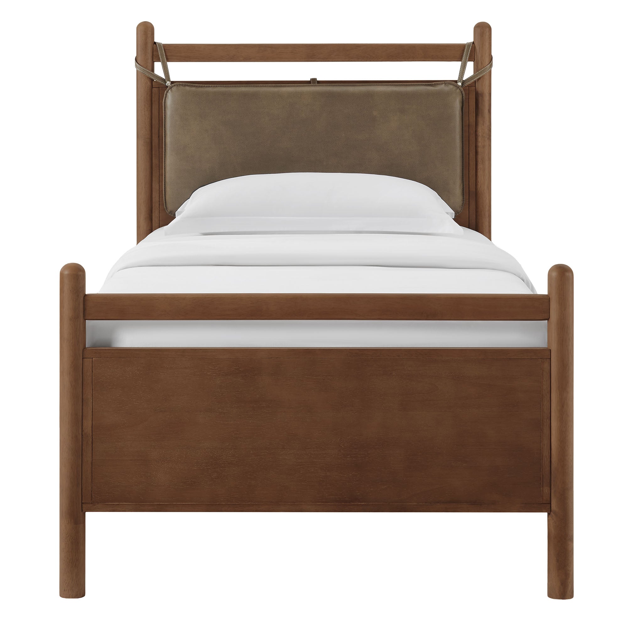 Modway MOD-7310 Leni Twin Size Vegan Leather and Wood Platform Bed Frame
