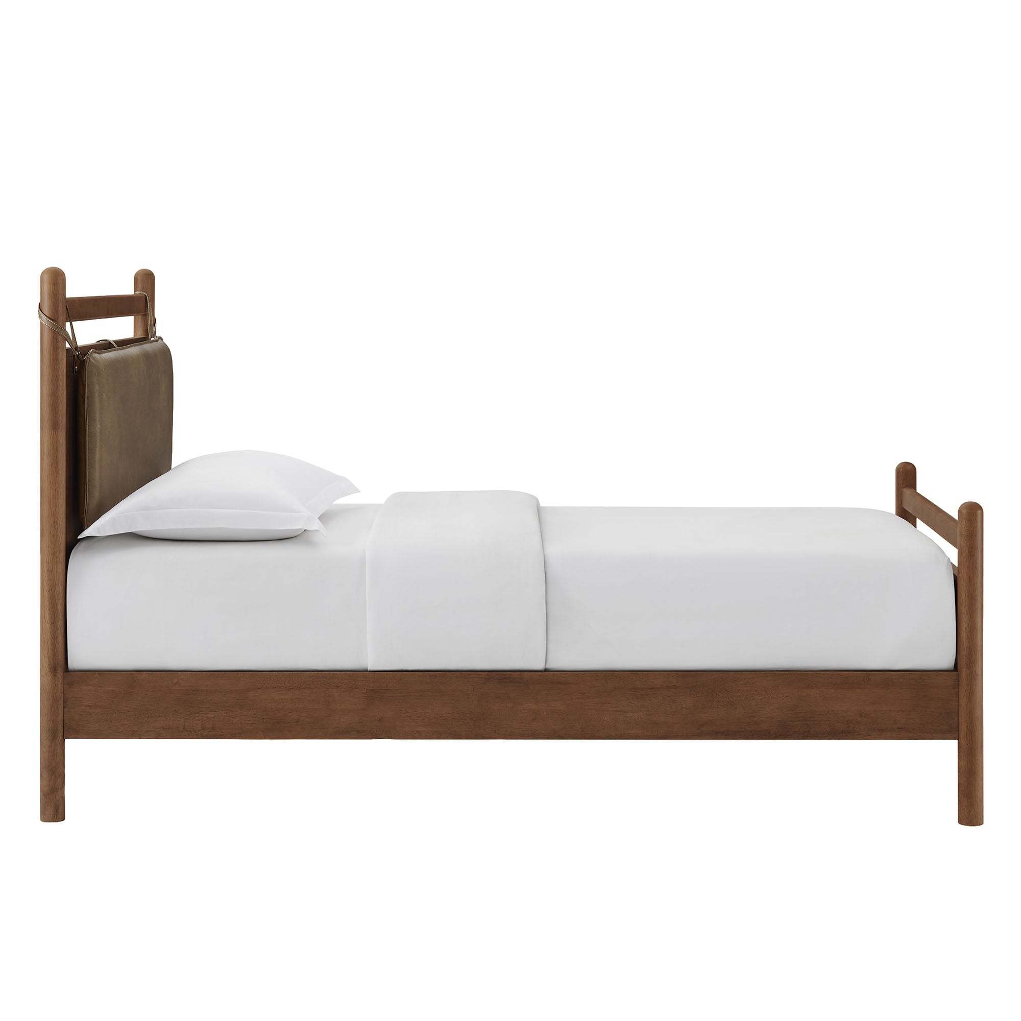 Modway MOD-7310 Leni Twin Size Vegan Leather and Wood Platform Bed Frame