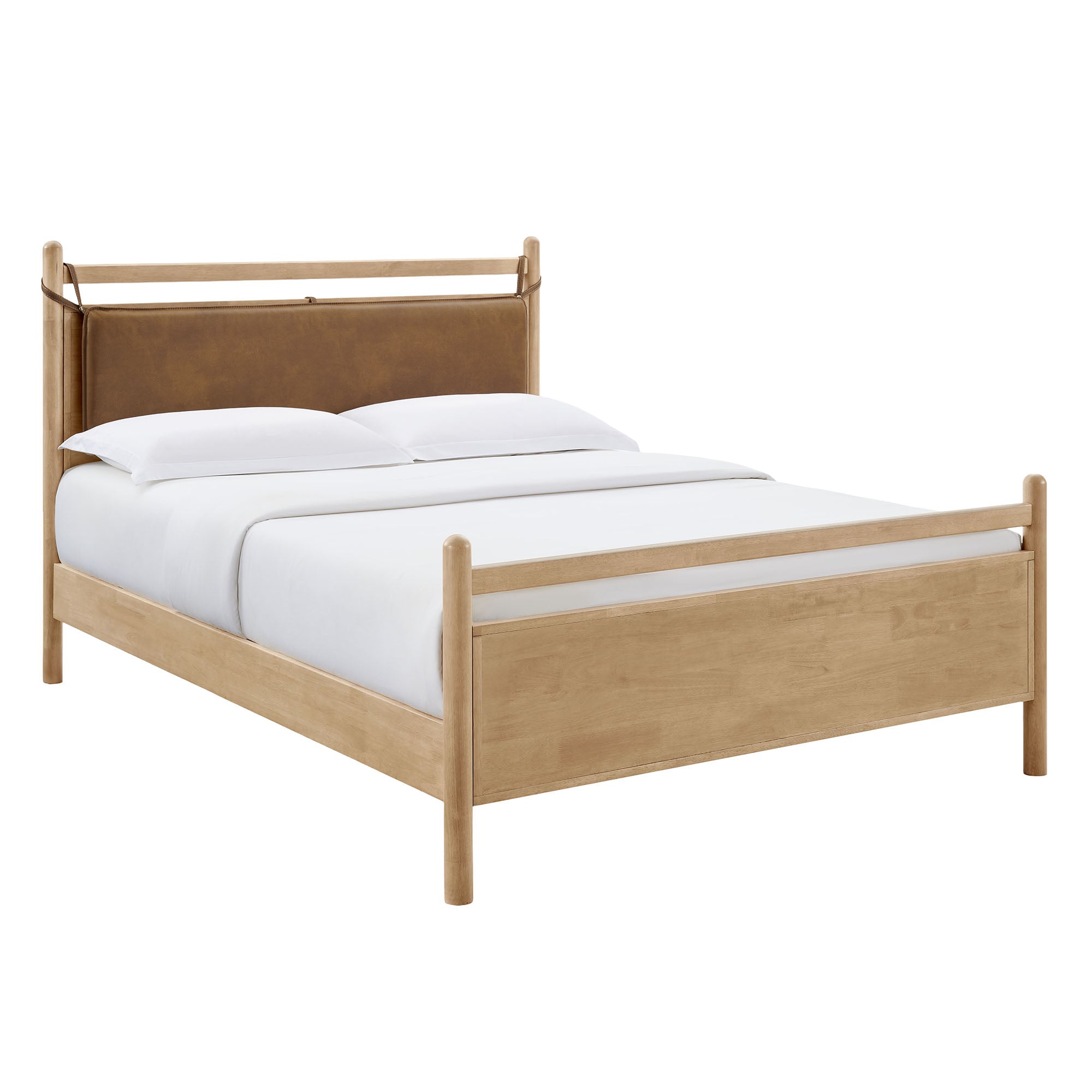 Modway MOD-7316 Leni King Size Vegan Leather and Wood Platform Bed Frame