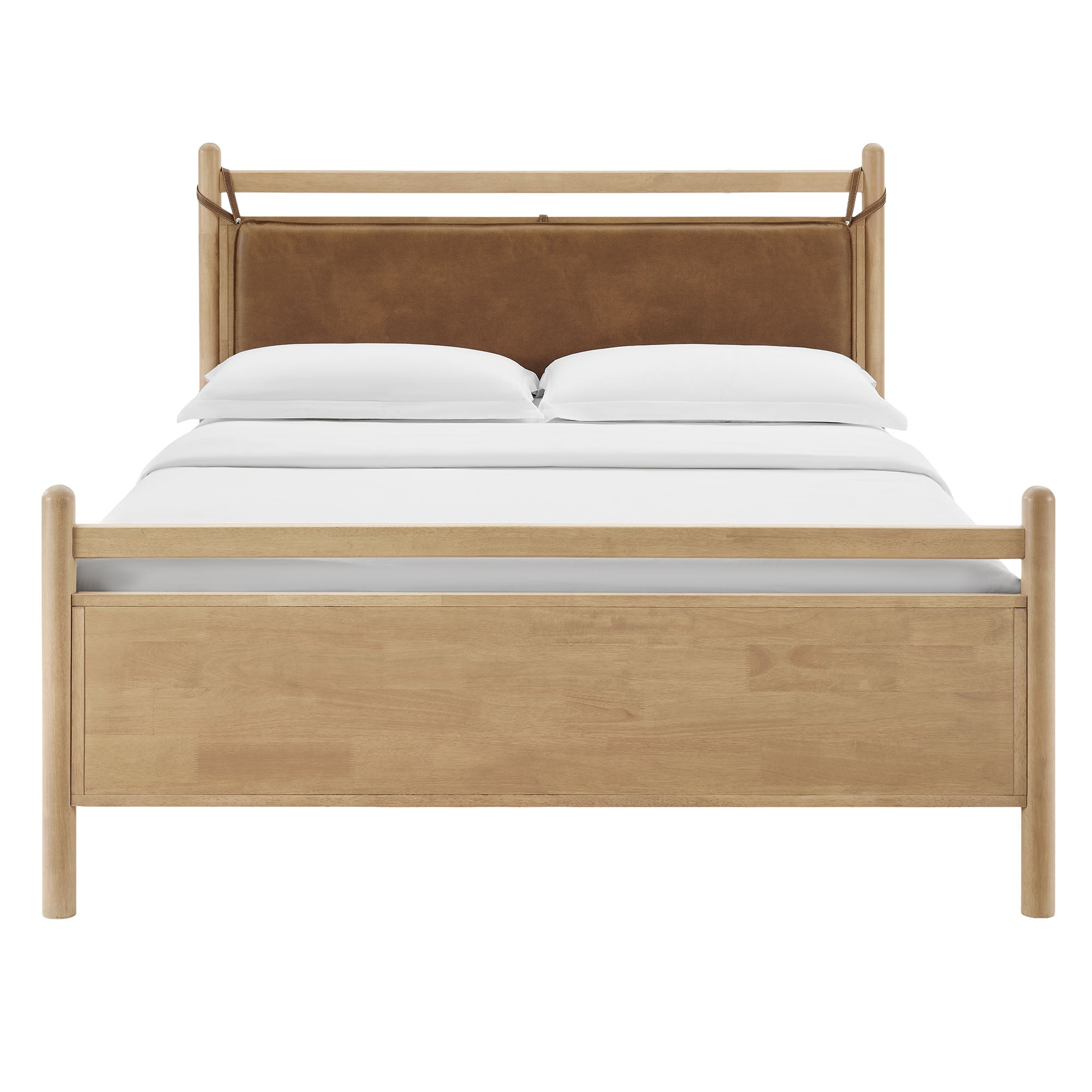 Modway MOD-7316 Leni King Size Vegan Leather and Wood Platform Bed Frame