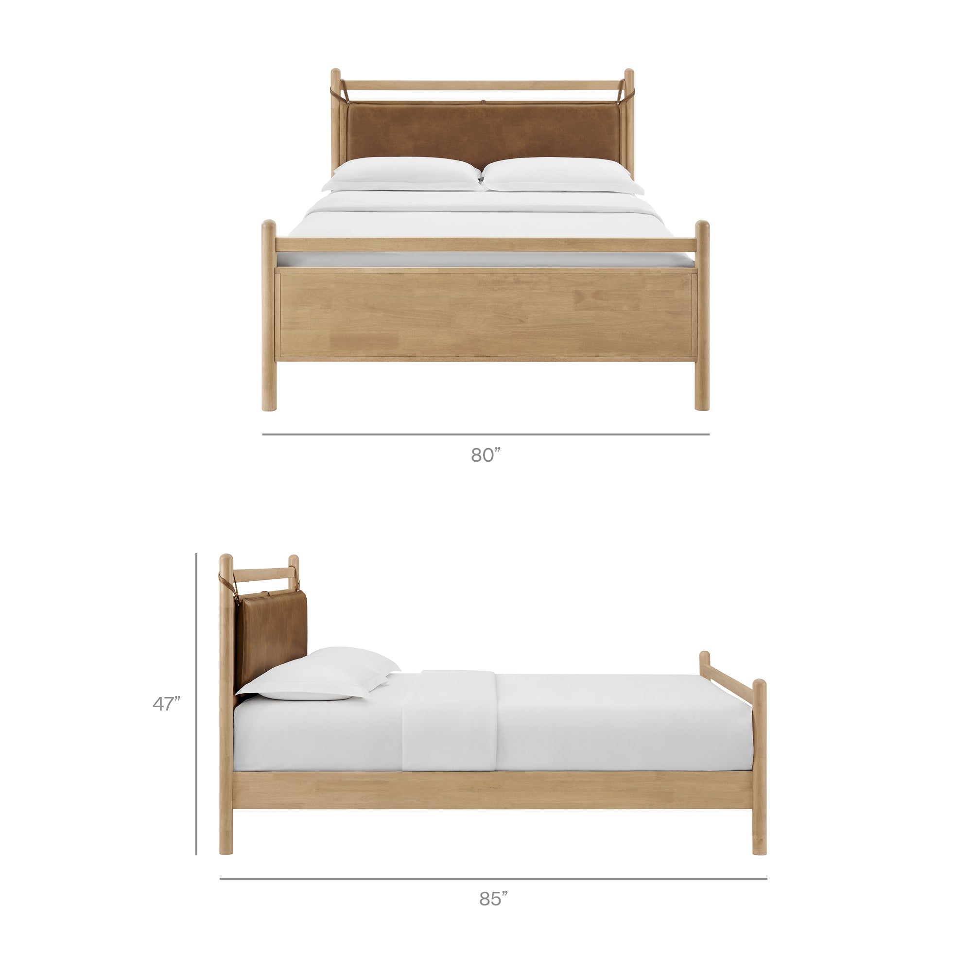 Modway MOD-7316 Leni King Size Vegan Leather and Wood Platform Bed Frame