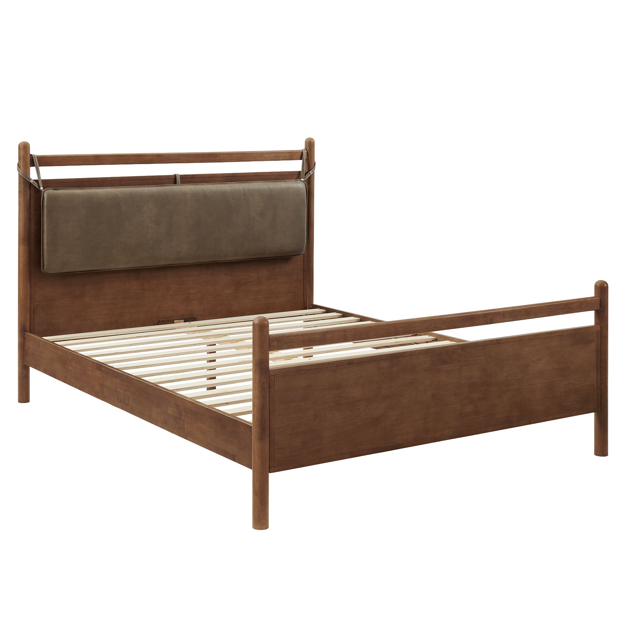 Modway MOD-7316 Leni King Size Vegan Leather and Wood Platform Bed Frame