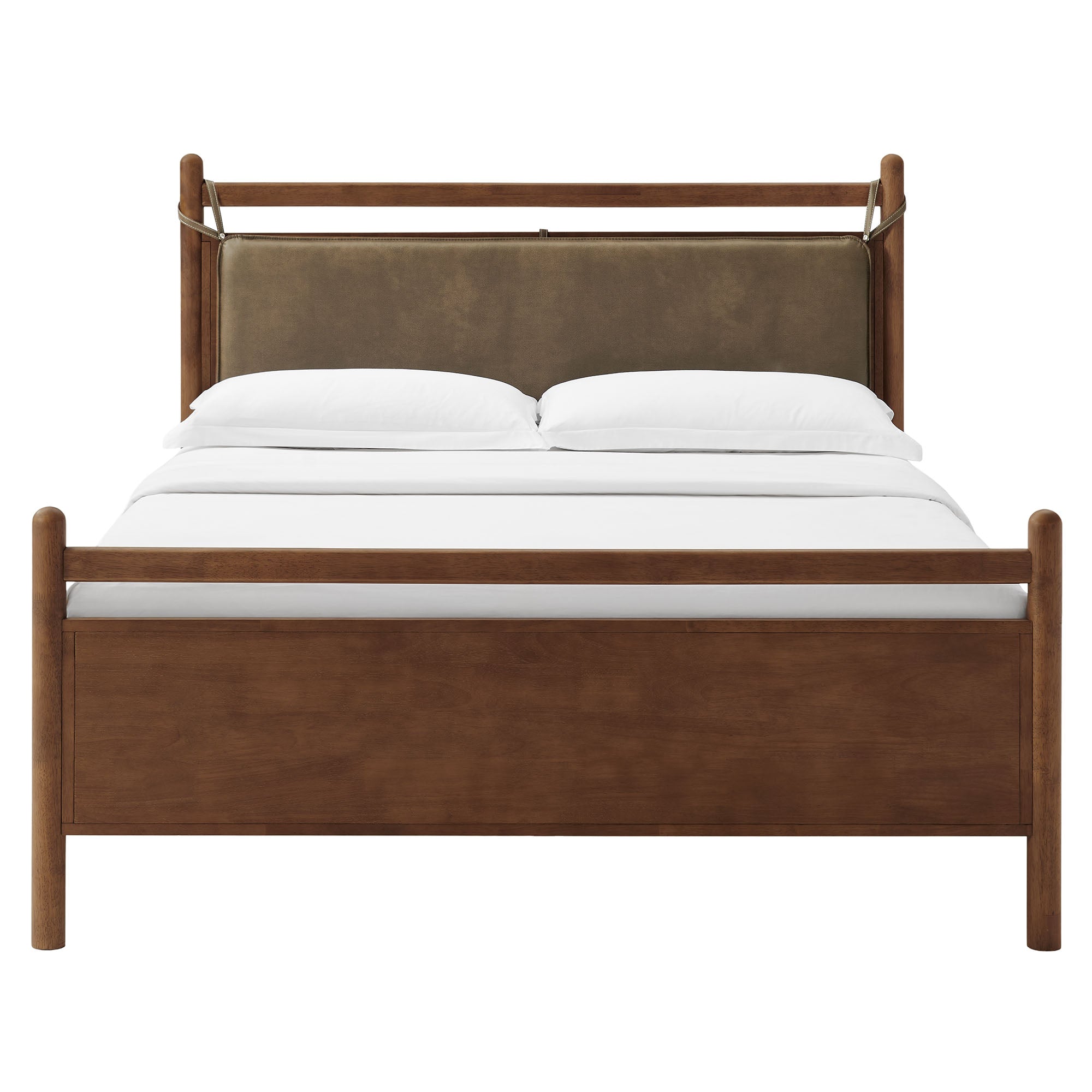Modway MOD-7316 Leni King Size Vegan Leather and Wood Platform Bed Frame