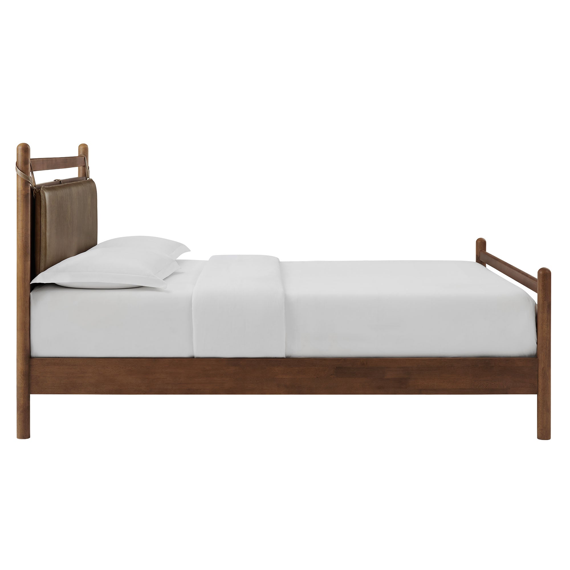 Modway MOD-7316 Leni King Size Vegan Leather and Wood Platform Bed Frame