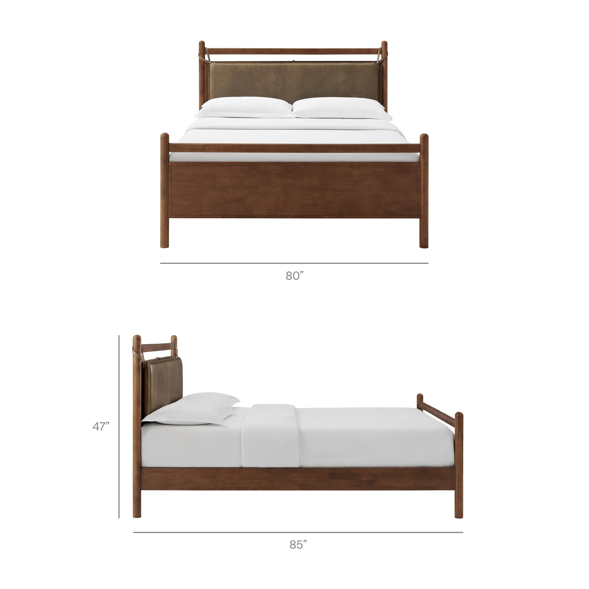 Modway MOD-7316 Leni King Size Vegan Leather and Wood Platform Bed Frame
