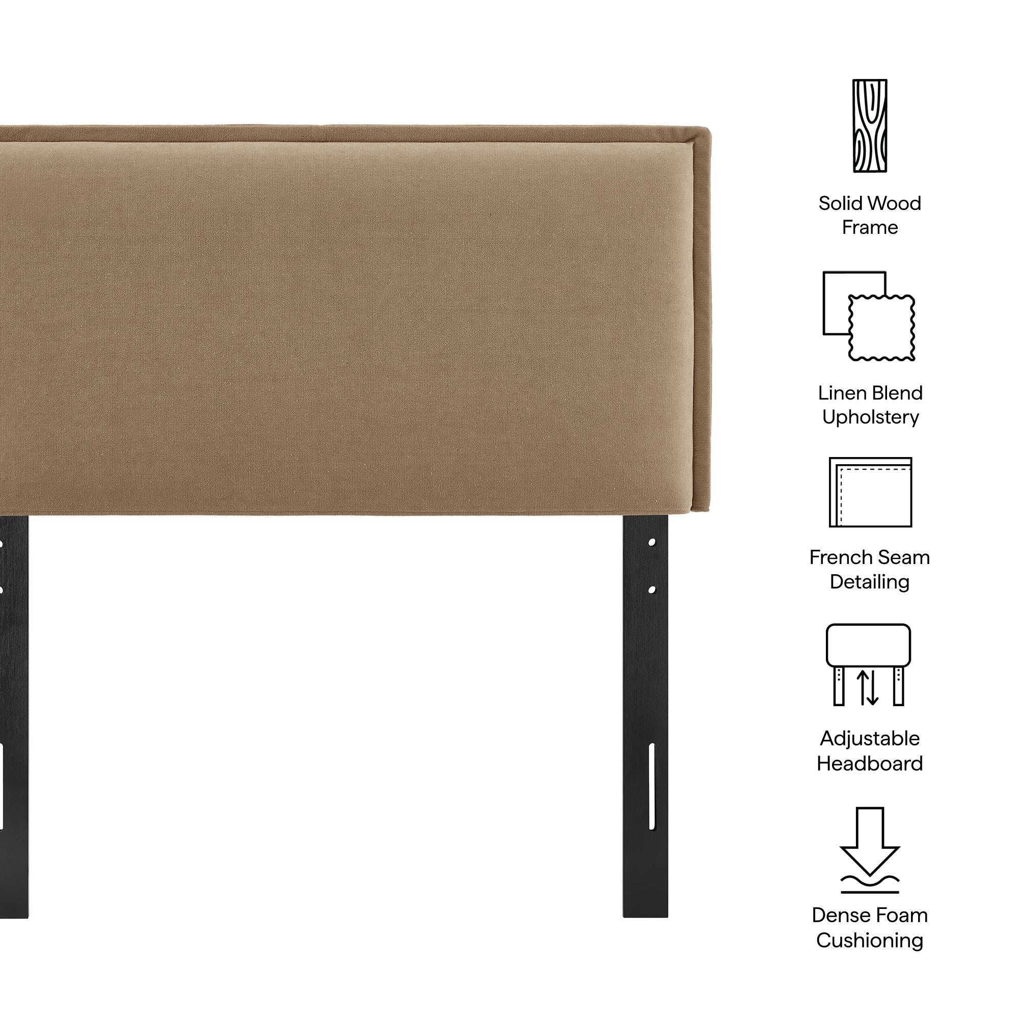 Modway MOD-7317 Camille Upholstered Linen Blend Twin Size Headboard