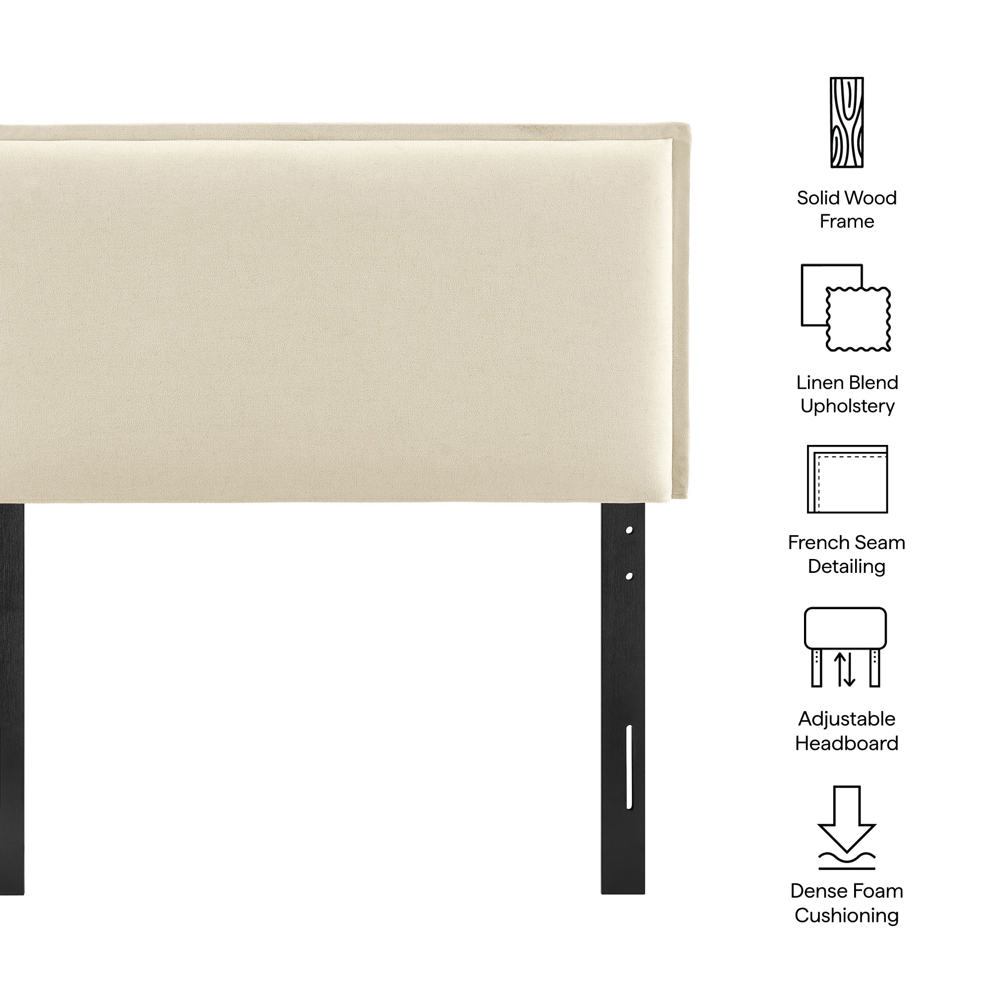 Modway MOD-7317 Camille Upholstered Linen Blend Twin Size Headboard