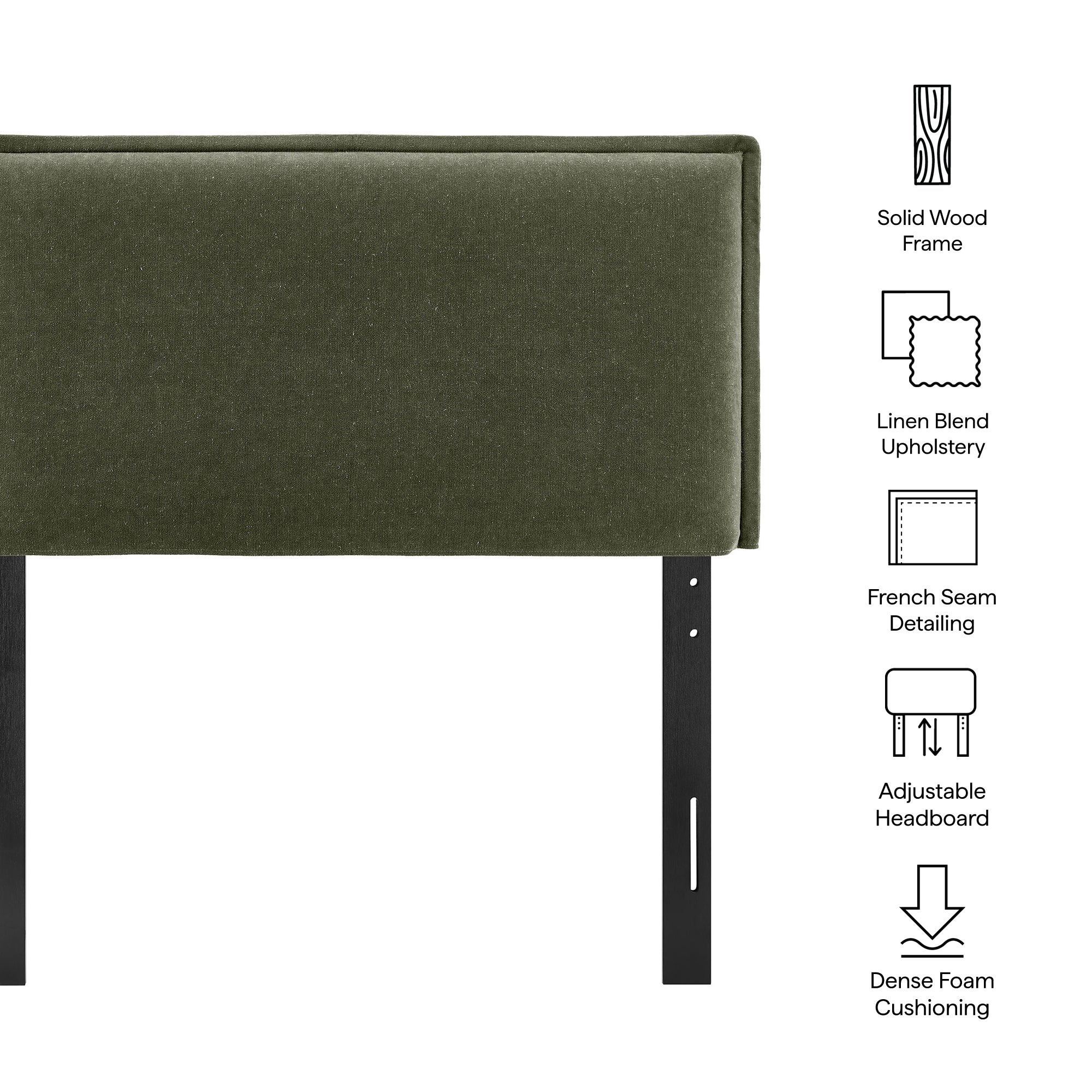 Modway MOD-7317 Camille Upholstered Linen Blend Twin Size Headboard