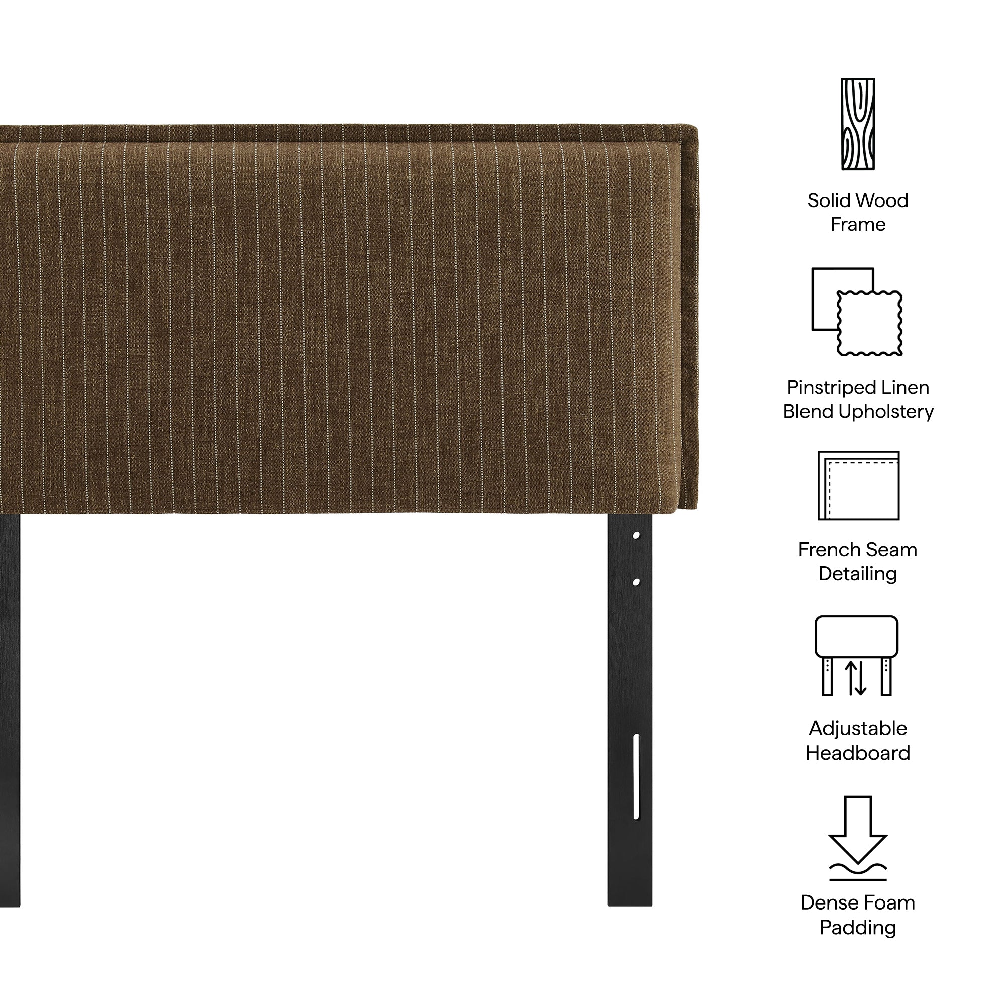 Modway MOD-7318 Camille Striped Linen Blend Twin Size Headboard