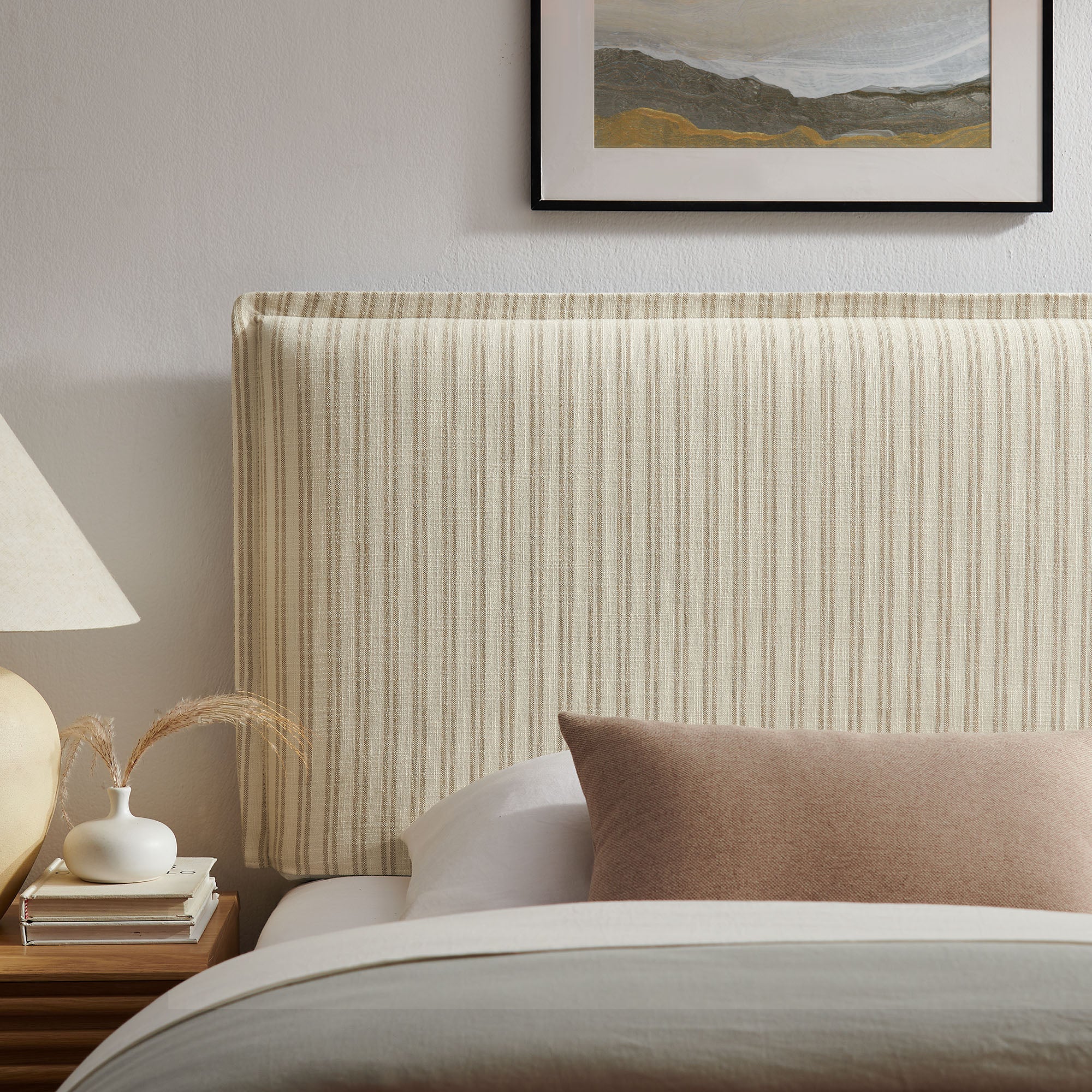 Modway MOD-7318 Camille Striped Linen Blend Twin Size Headboard