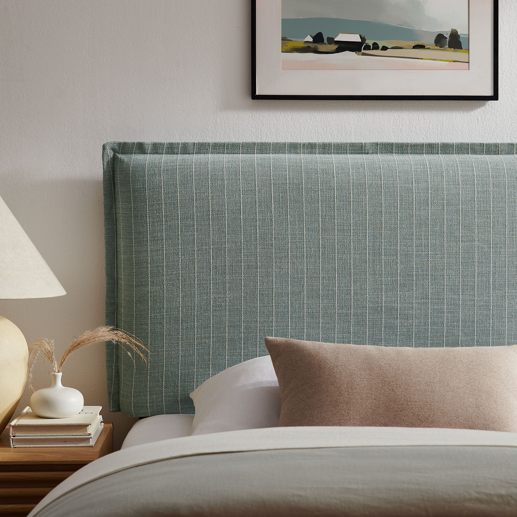 Modway MOD-7318 Camille Striped Linen Blend Twin Size Headboard