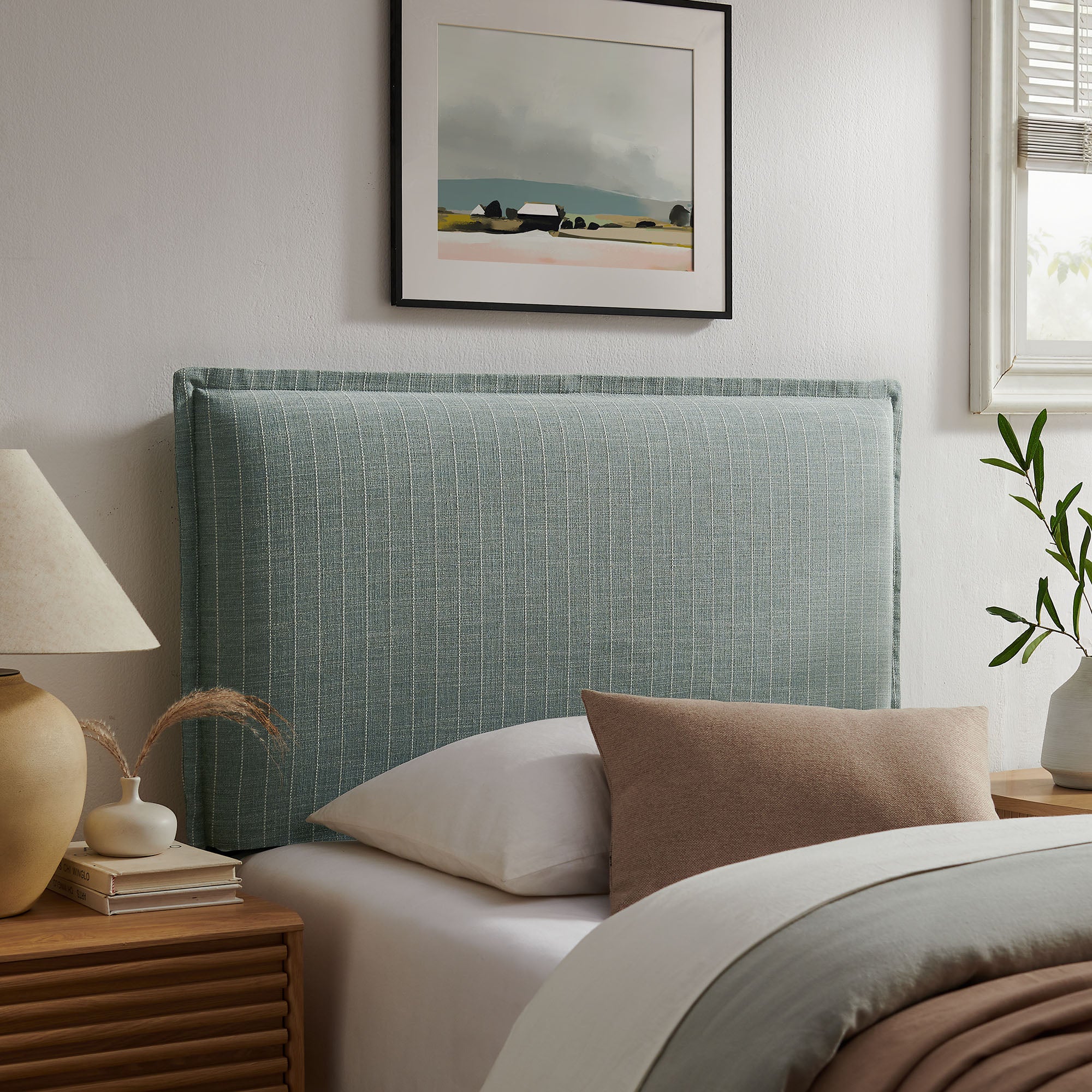 Modway MOD-7318 Camille Striped Linen Blend Twin Size Headboard