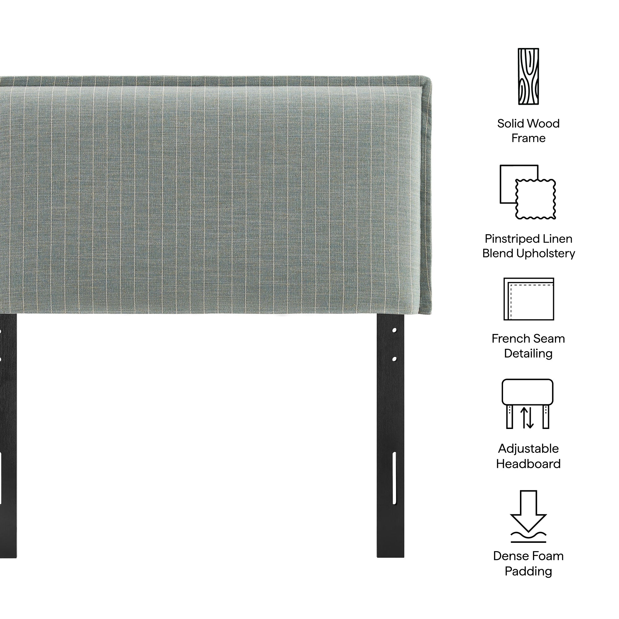 Modway MOD-7318 Camille Striped Linen Blend Twin Size Headboard