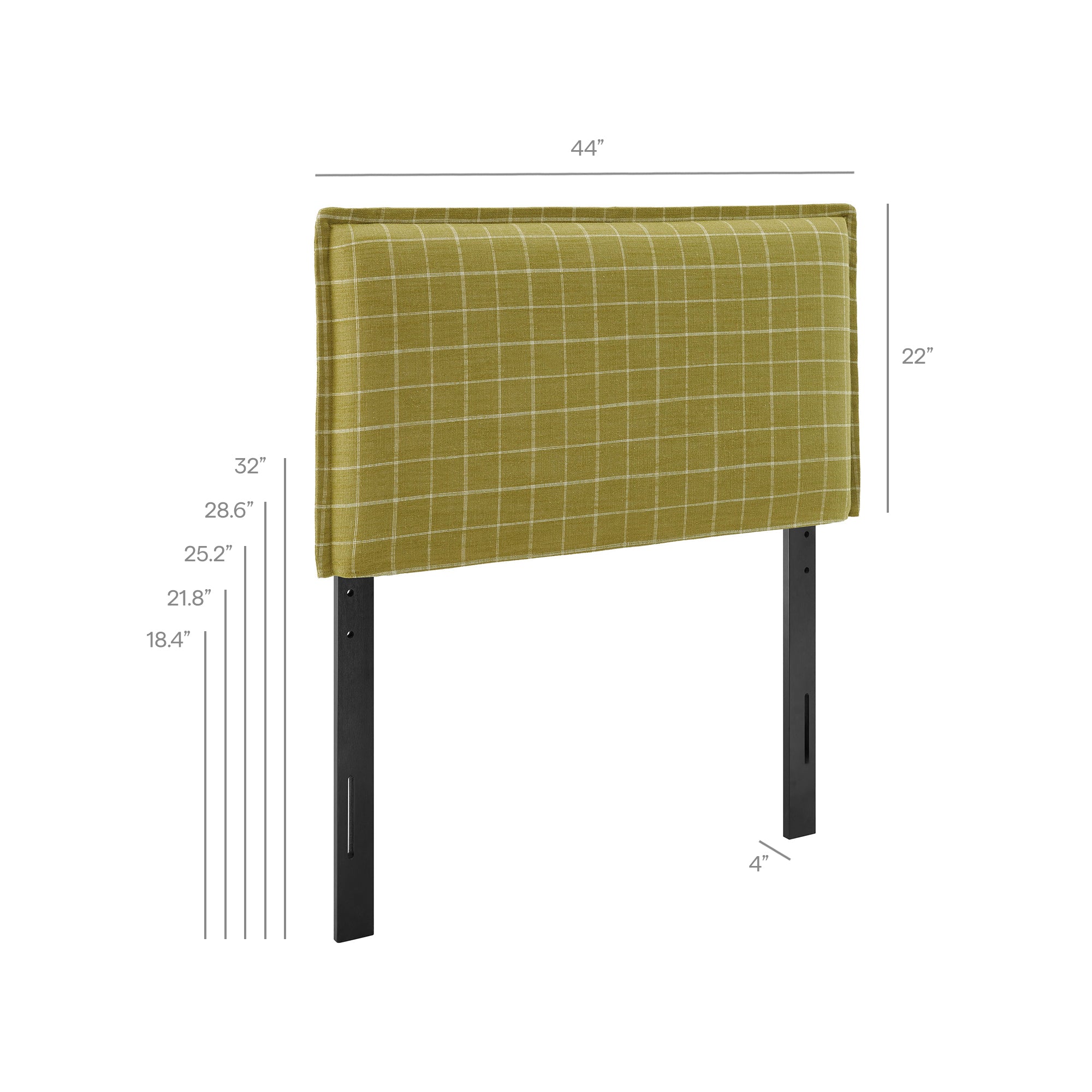 Modway MOD-7319 Camille Checkered Linen Blend Twin Size Headboard
