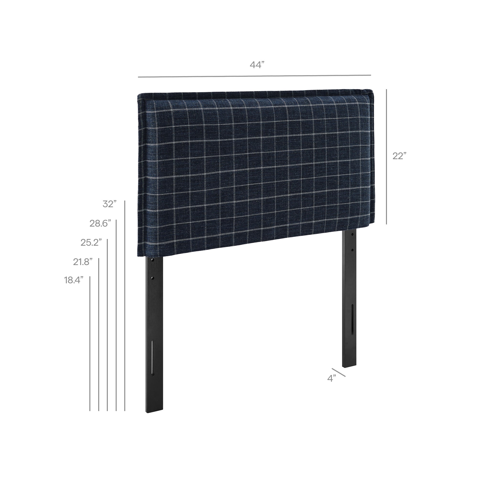 Modway MOD-7319 Camille Checkered Linen Blend Twin Size Headboard